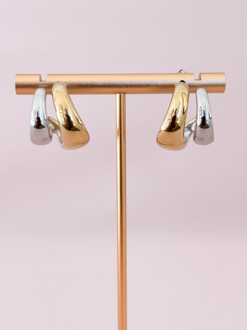 Boucles d'oreilles bicolores