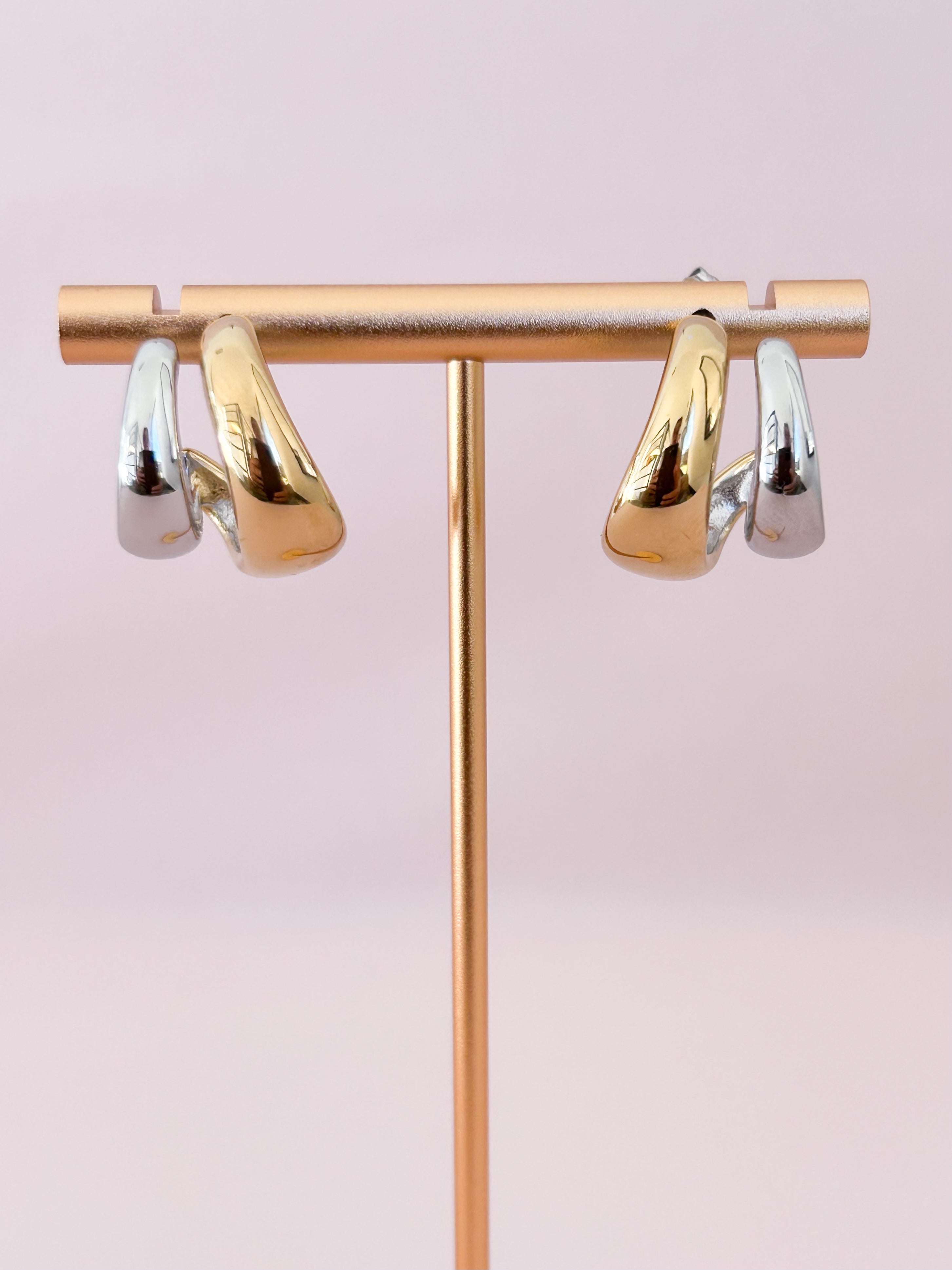 Boucles d'oreilles bicolores