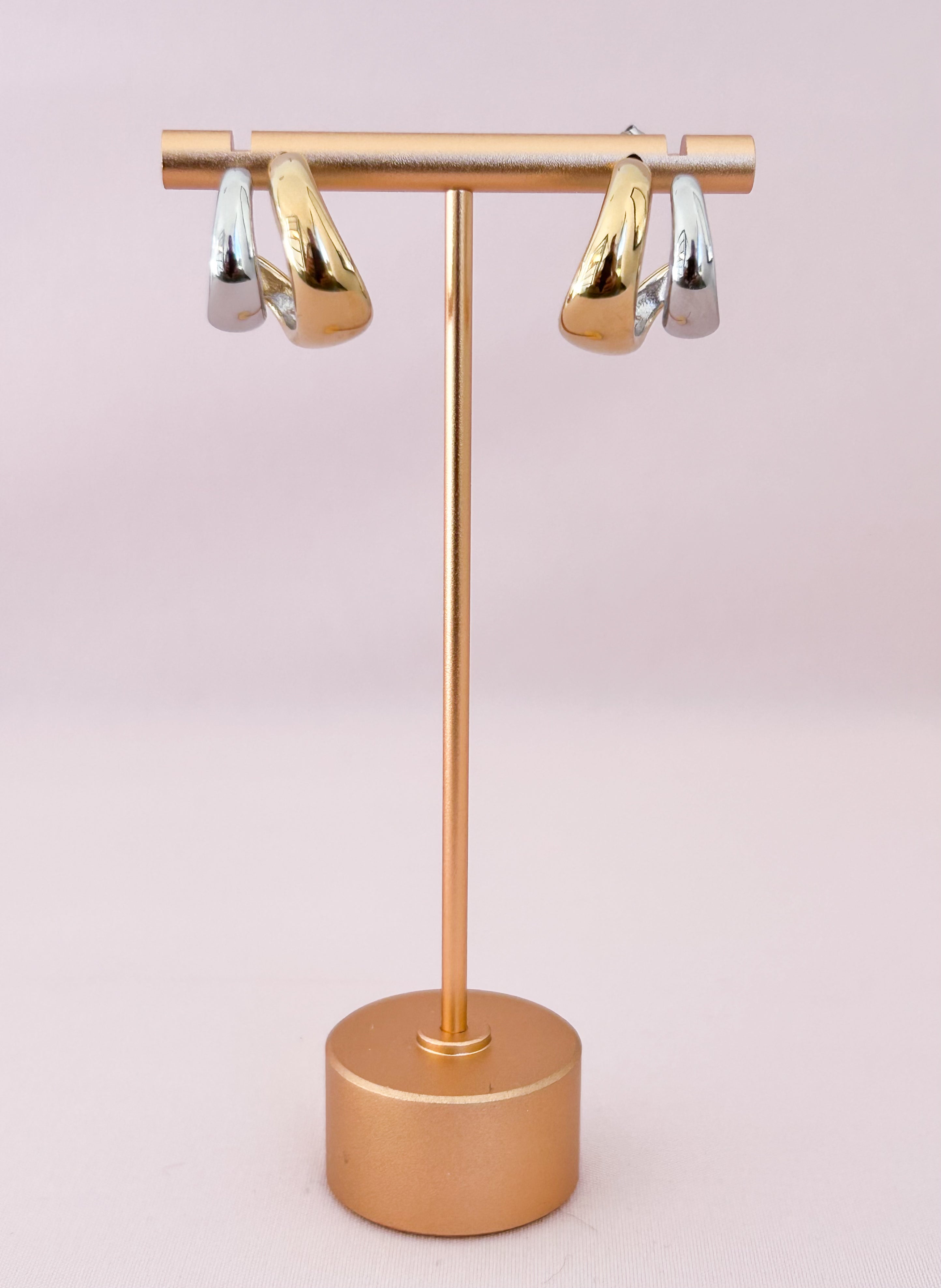 Boucles d'oreilles bicolores