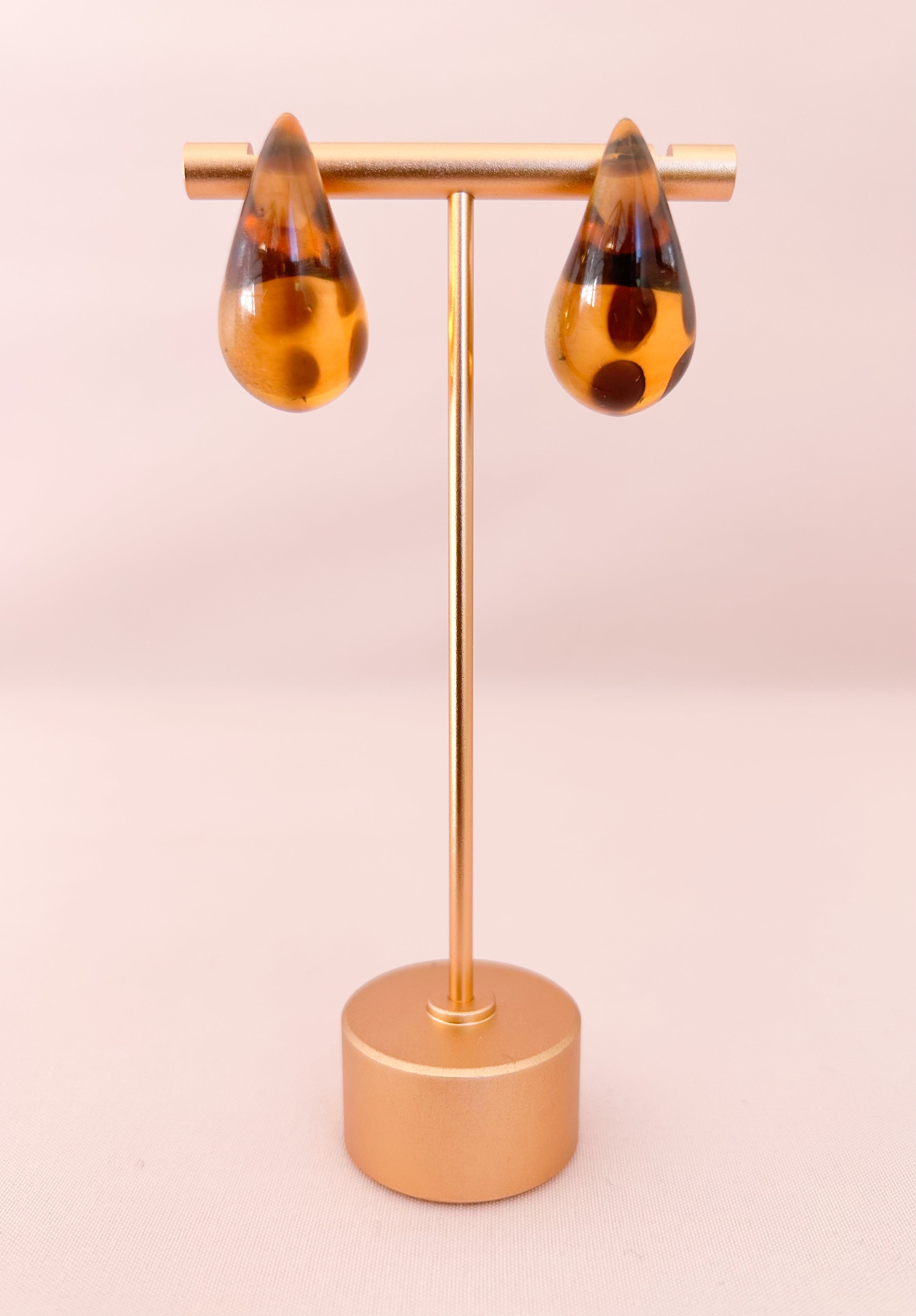 Boucles d'oreilles gouttes léopard