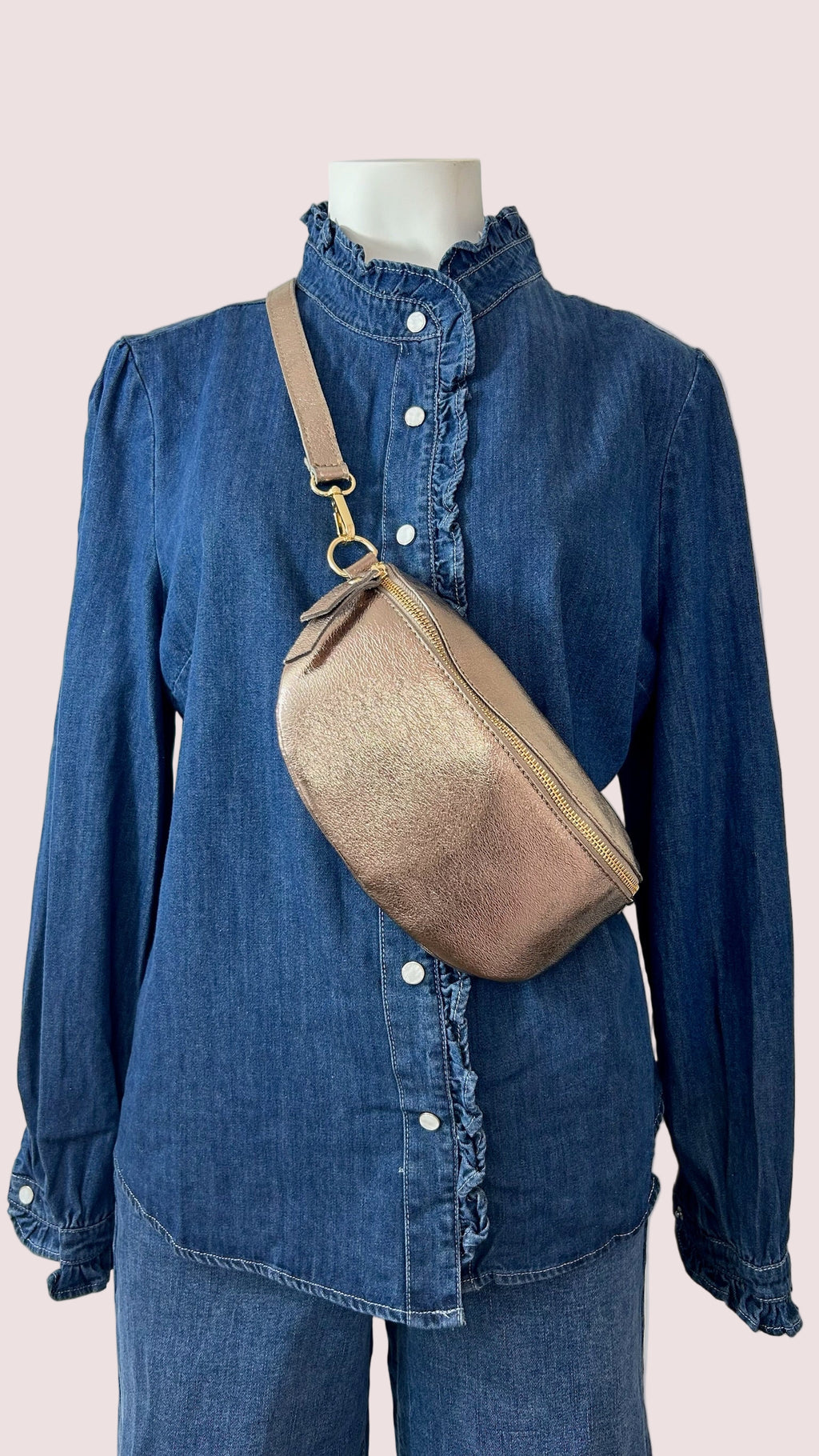 Sac banane cuir irisé Petit Modèle