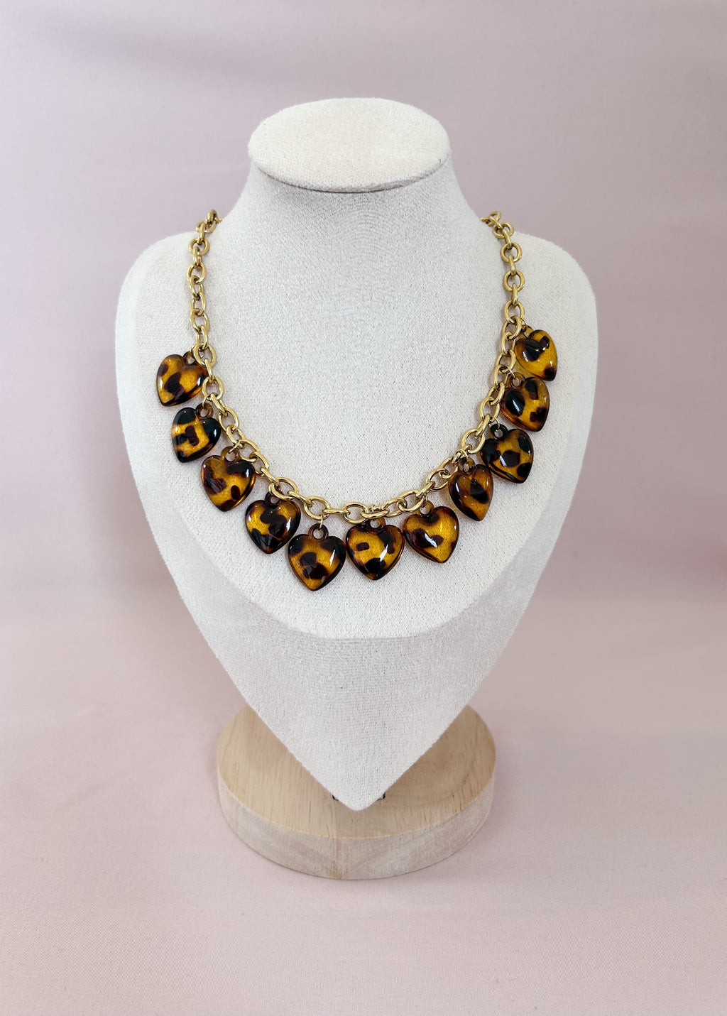 Collier coeur léopard