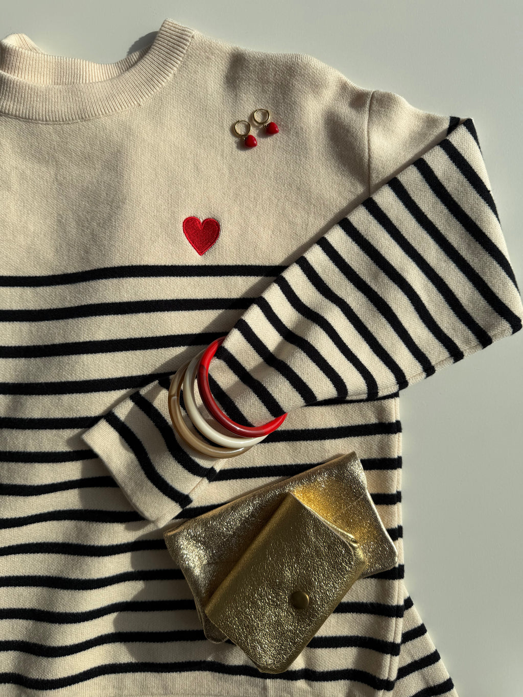 Pull marinière écru