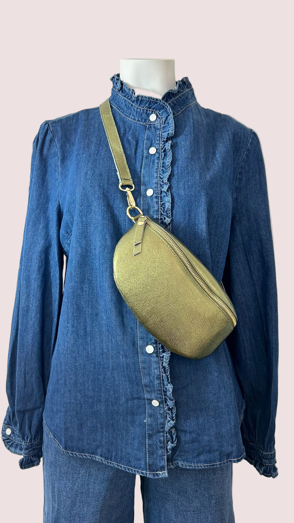 Sac banane cuir irisé Petit Modèle