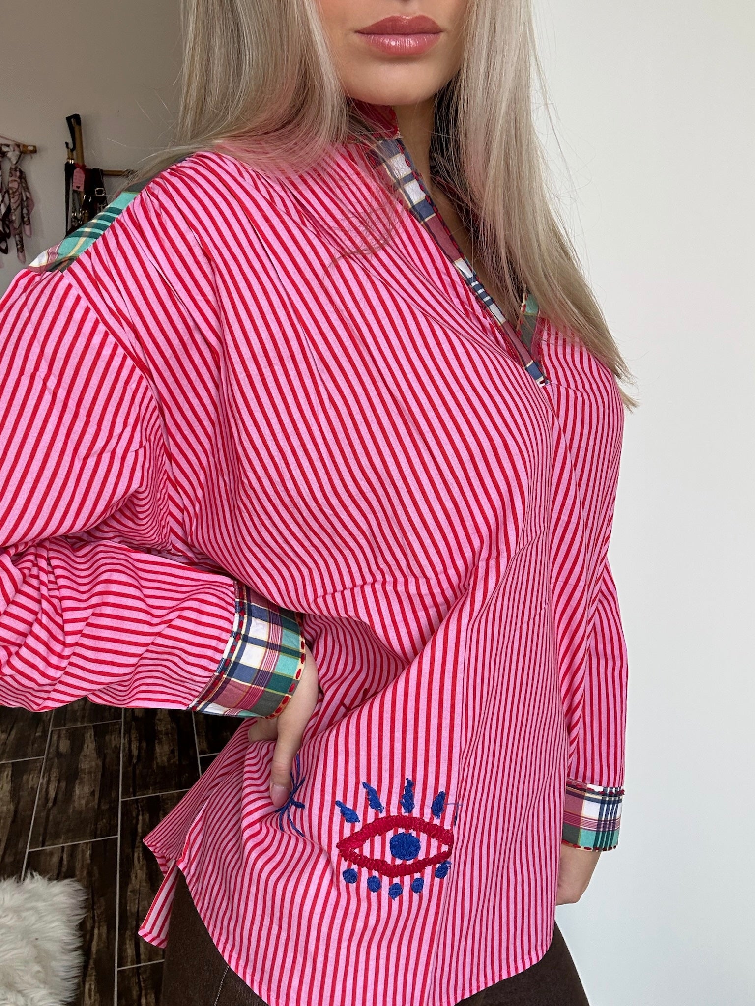 Blouse rayée à motifs