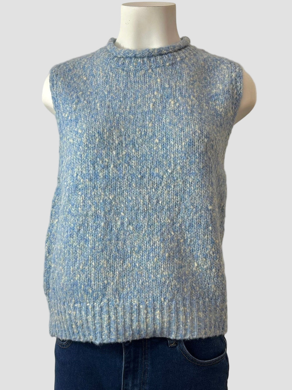 Pull sans manches chiné