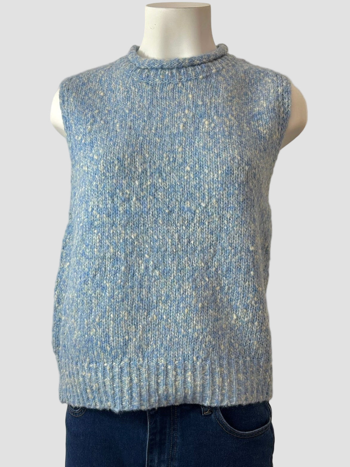 Pull sans manches chiné