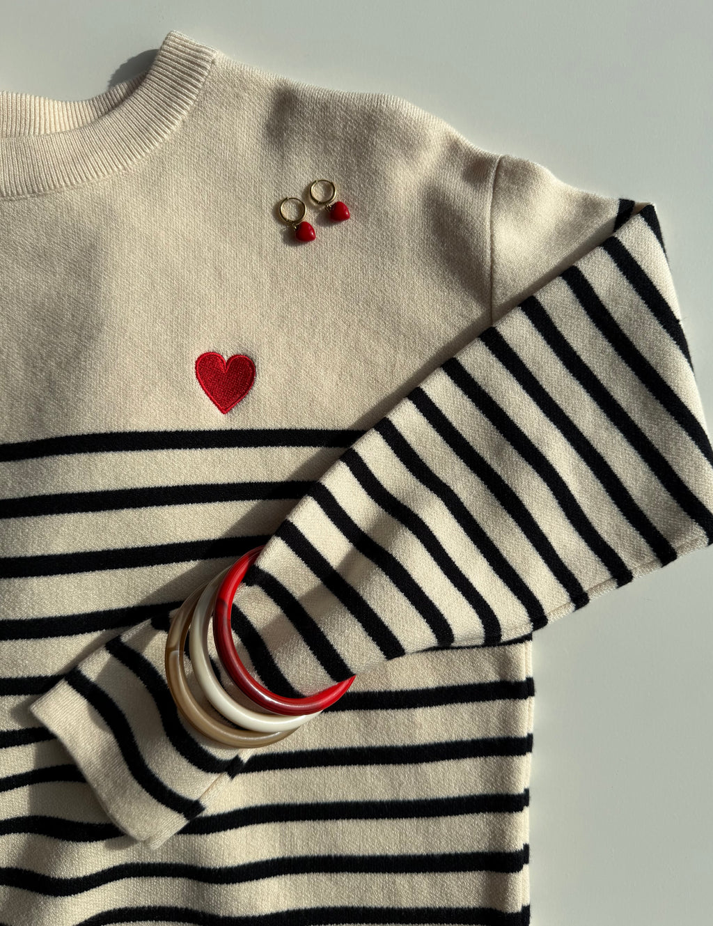 Pull marinière écru