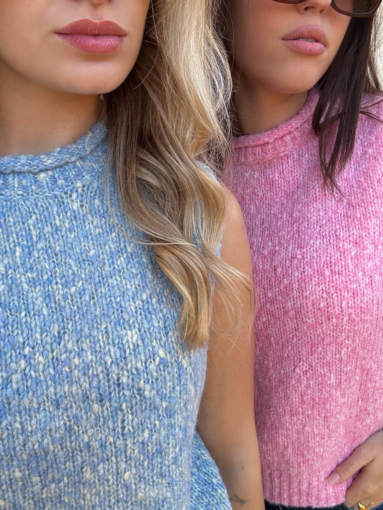 Pull sans manches chiné