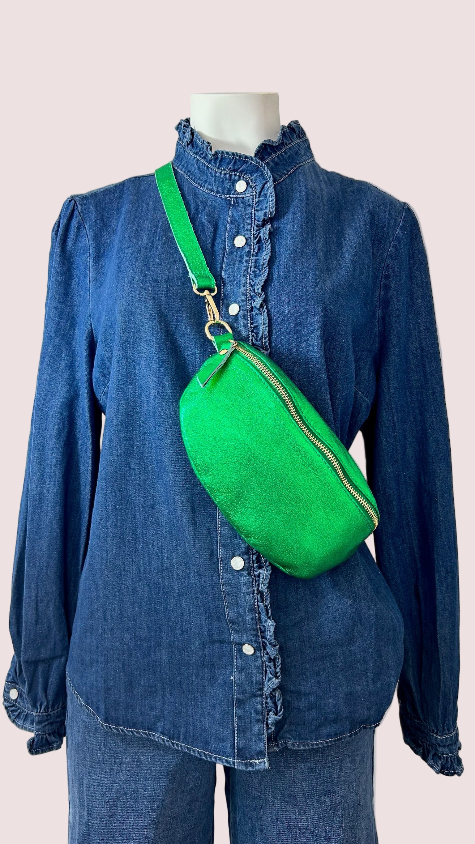 Sac banane cuir irisé Petit Modèle