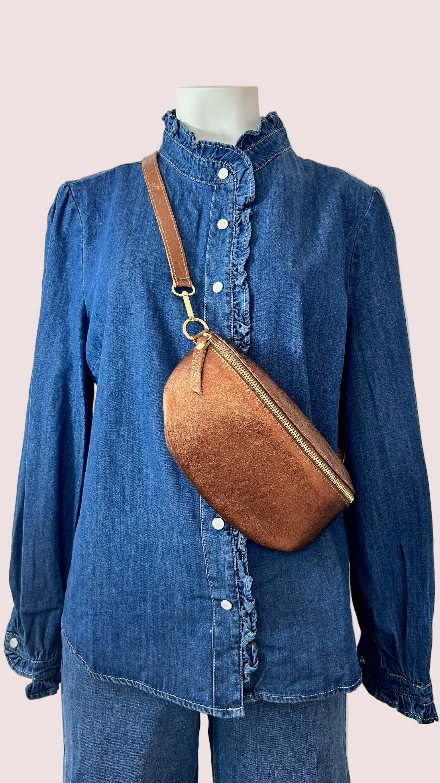 Sac banane cuir irisé Petit Modèle