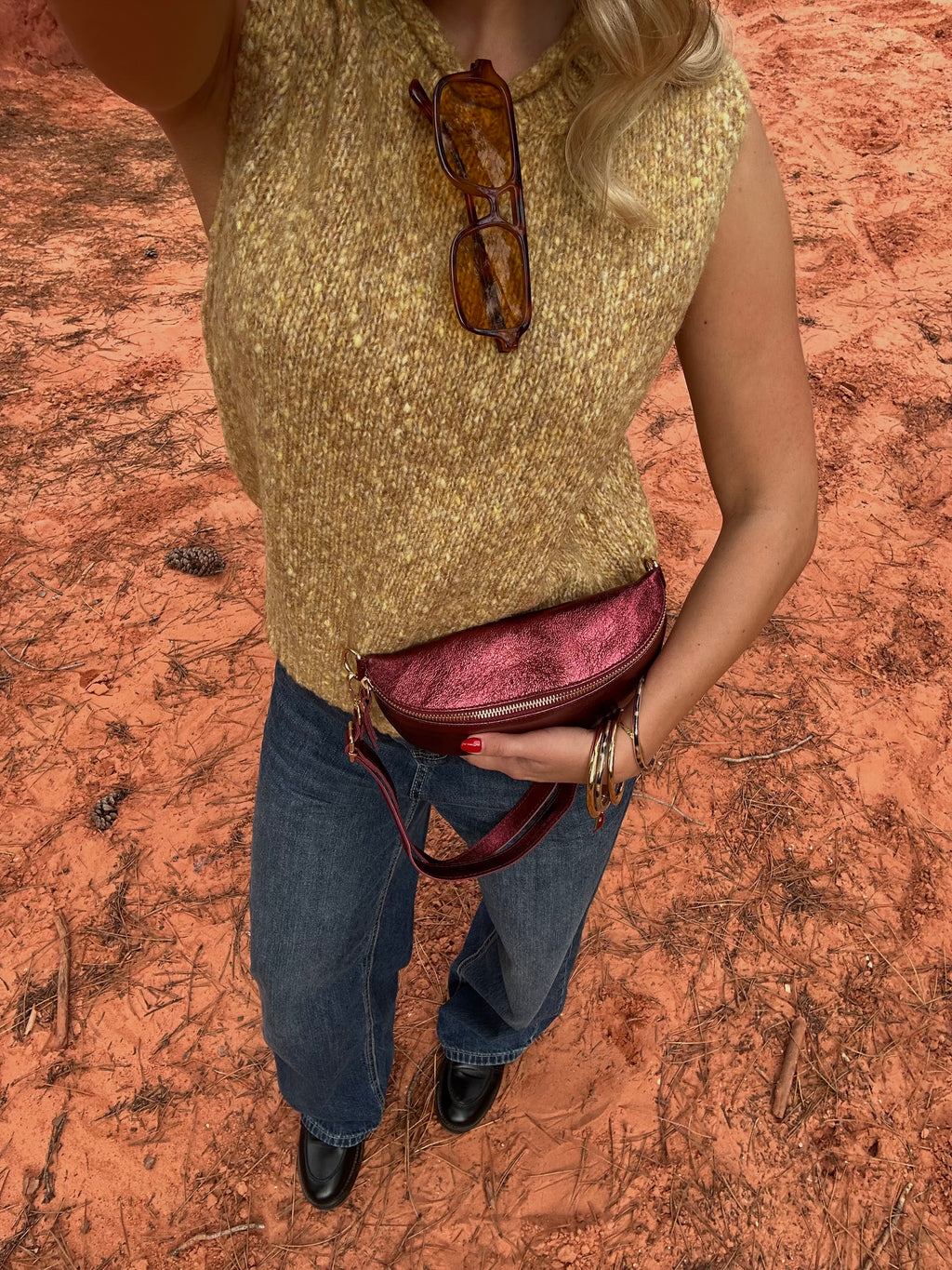 Pull sans manches chiné