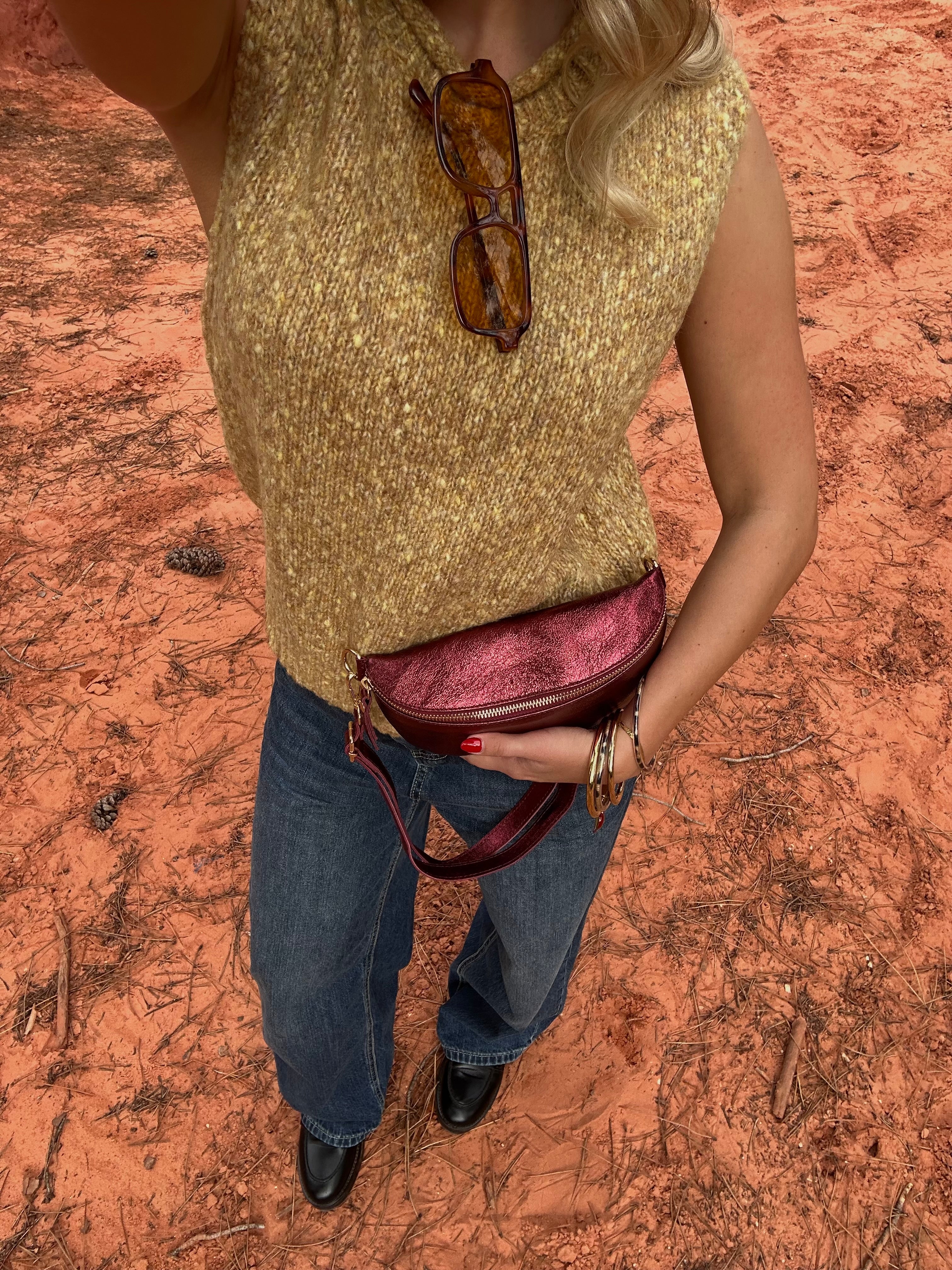 Pull sans manches chiné