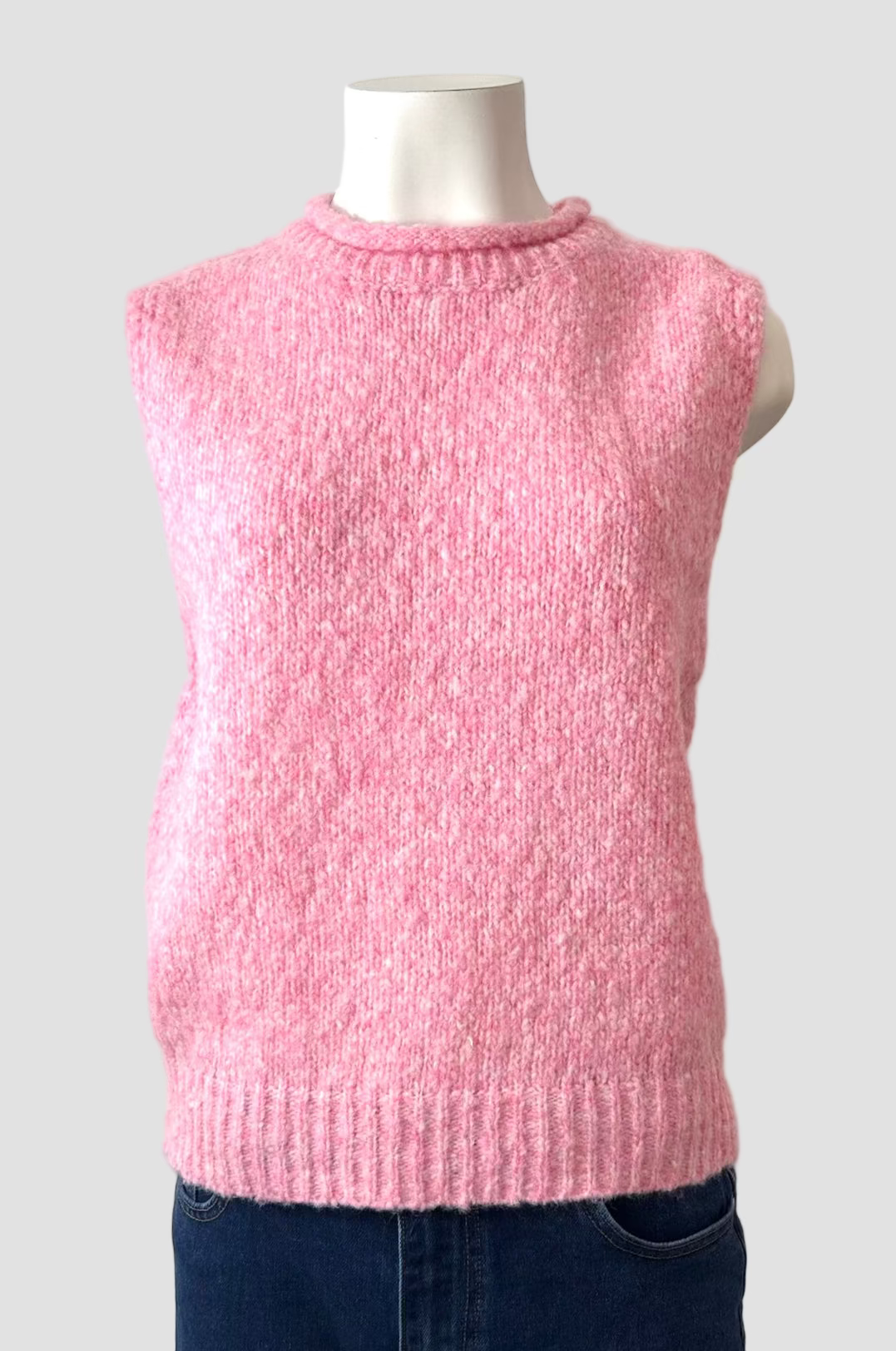 Pull sans manches chiné