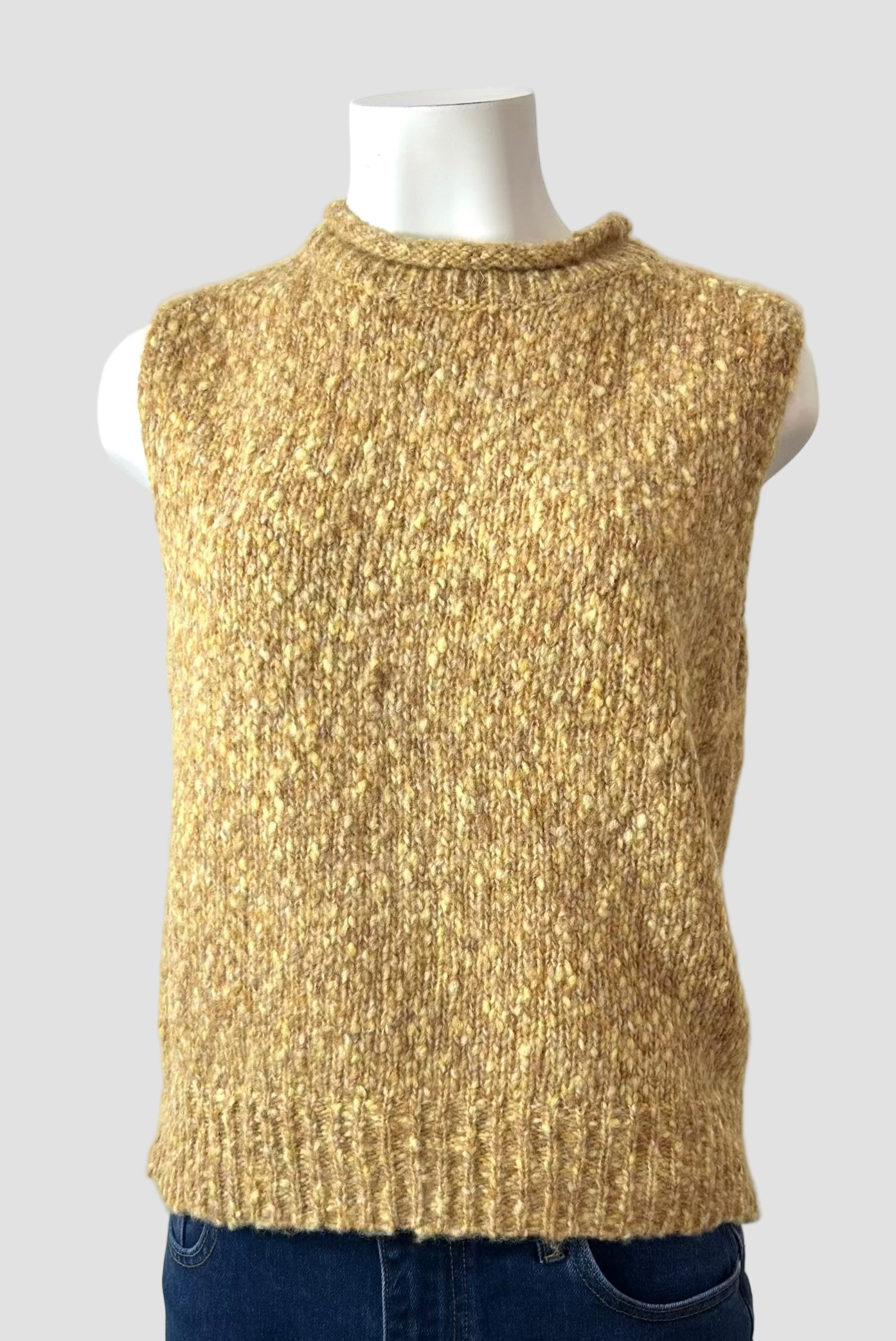 Pull sans manches chiné