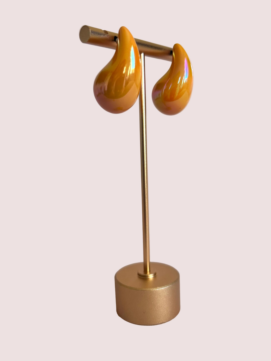 Boucles d'oreilles goutte orange