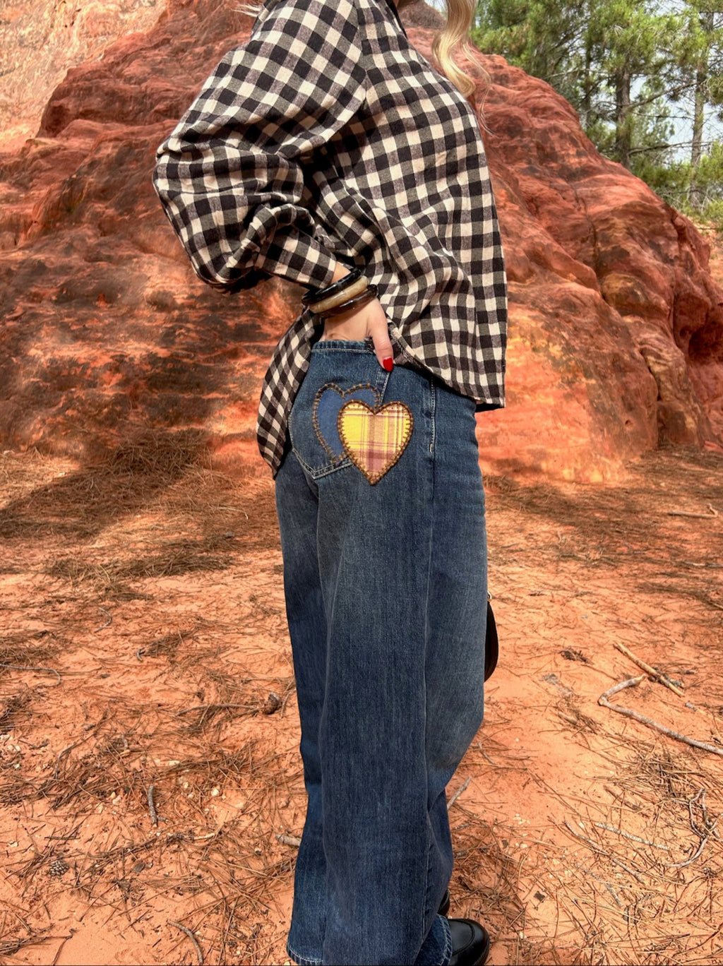 Jean avec patch coeur