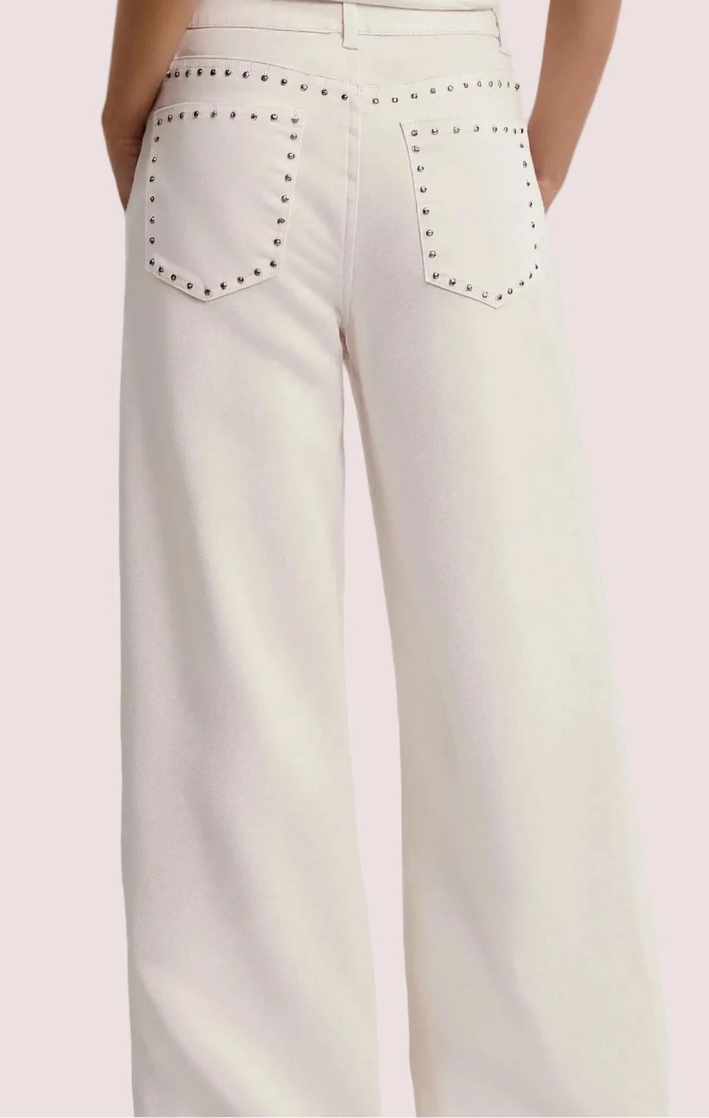 Jean clouté beige