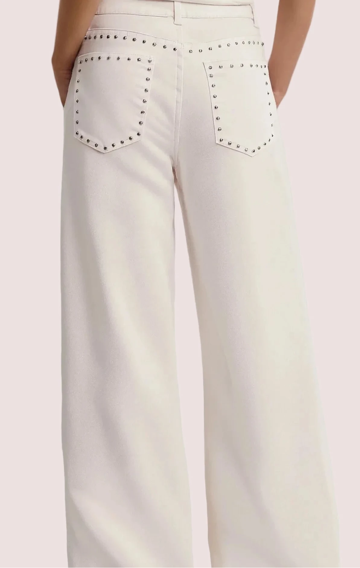 Jean clouté beige