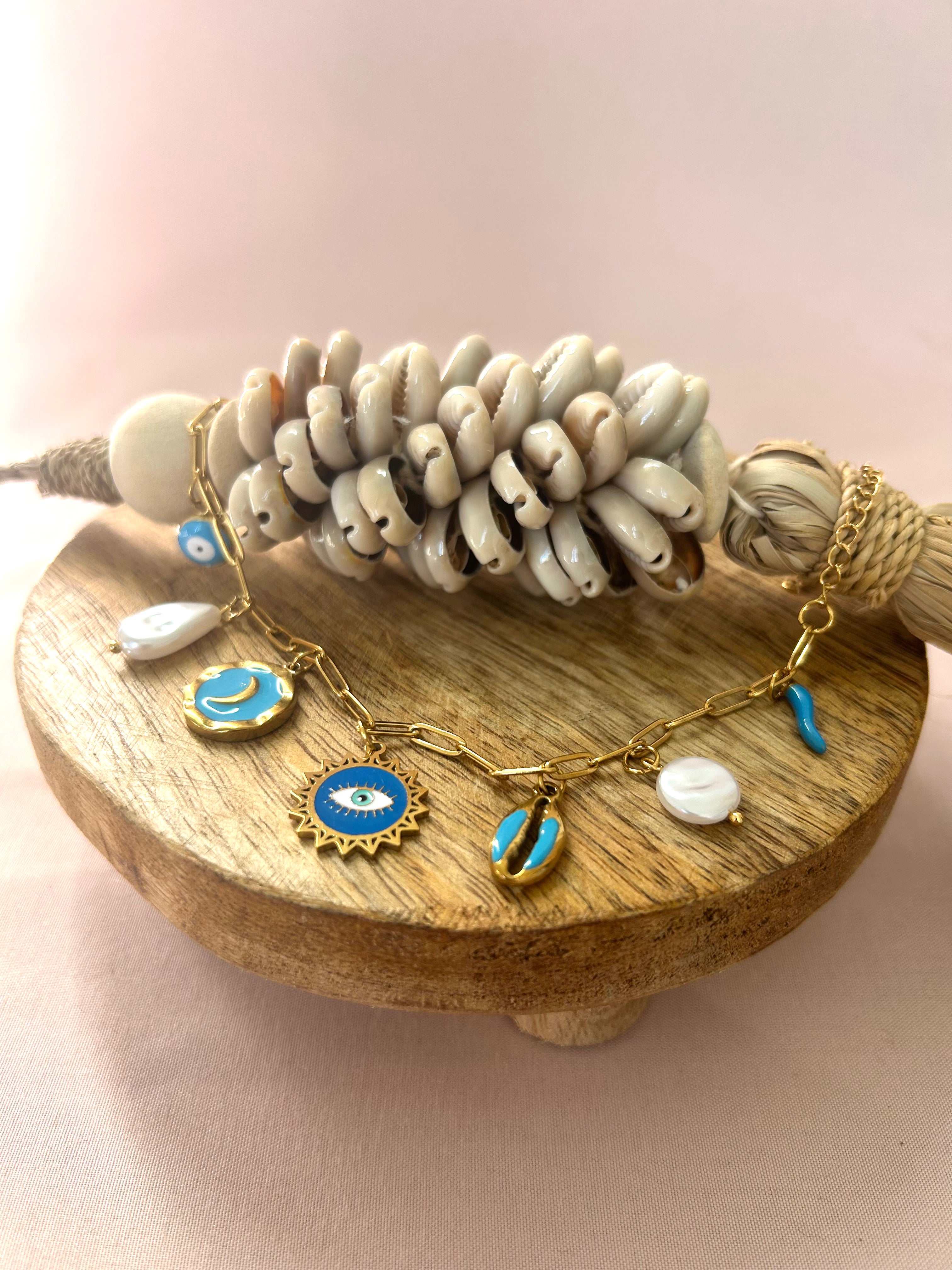 Bracelet breloques bleu