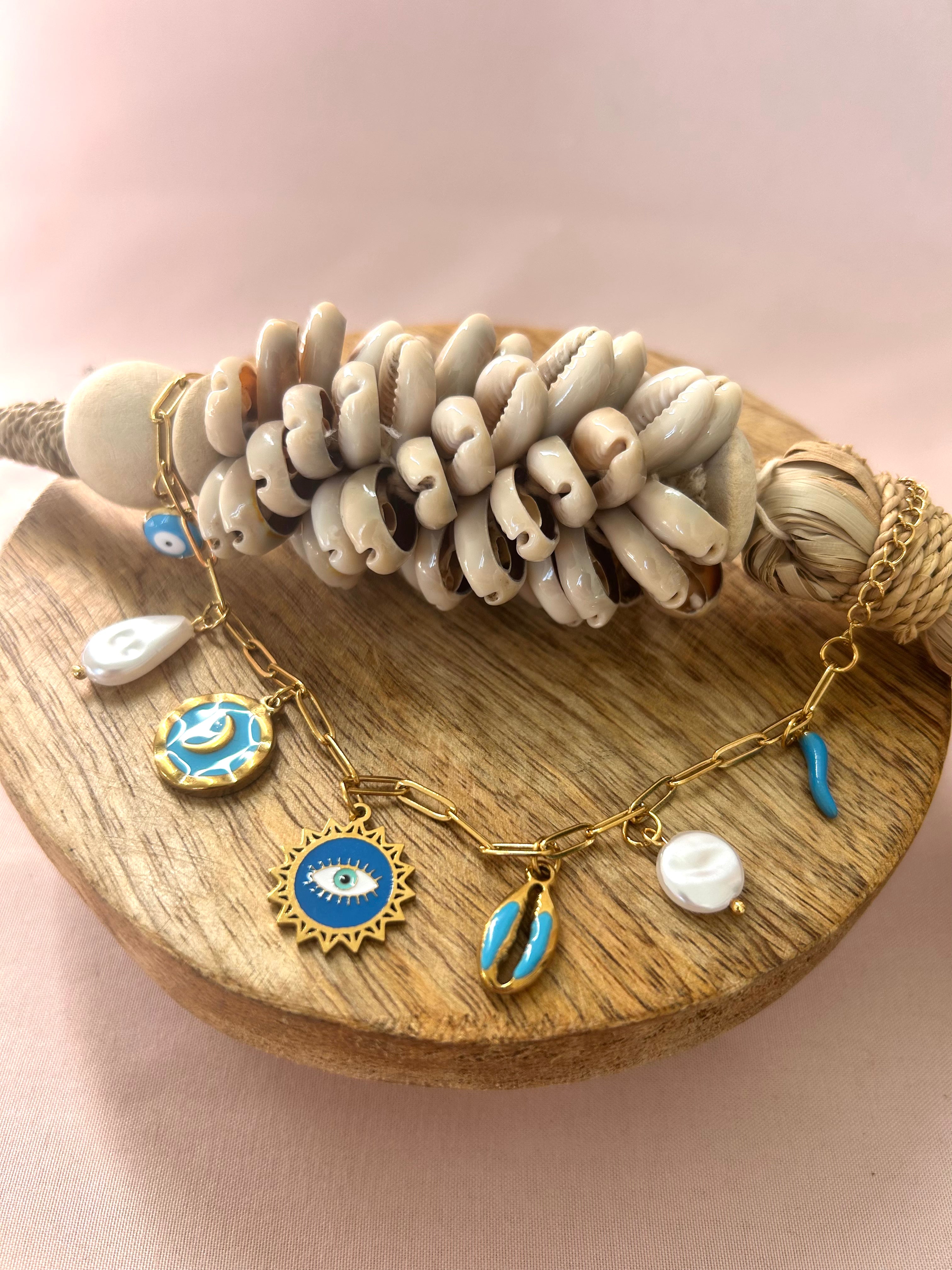 Bracelet breloques bleu