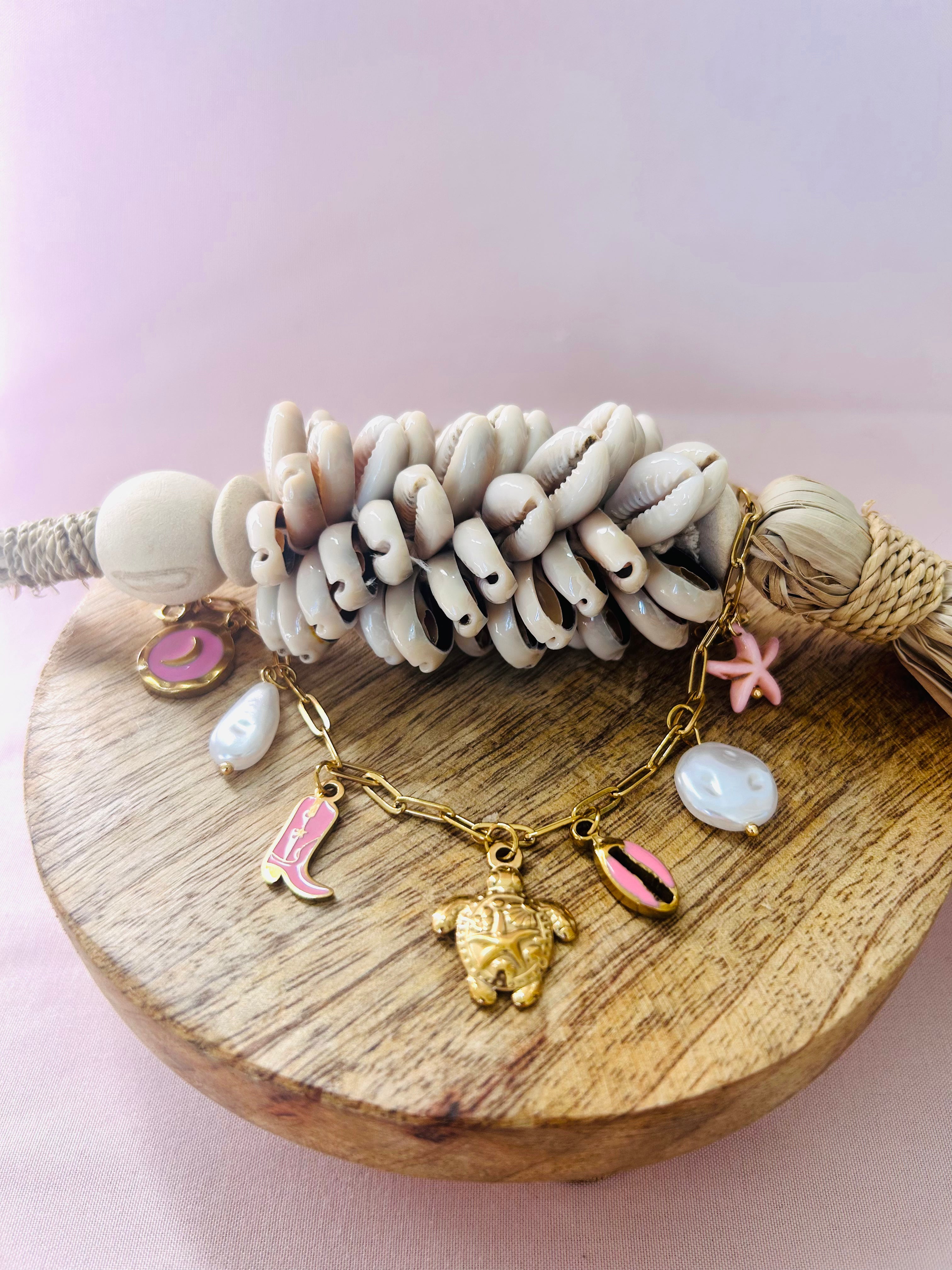 Bracelet breloques rose