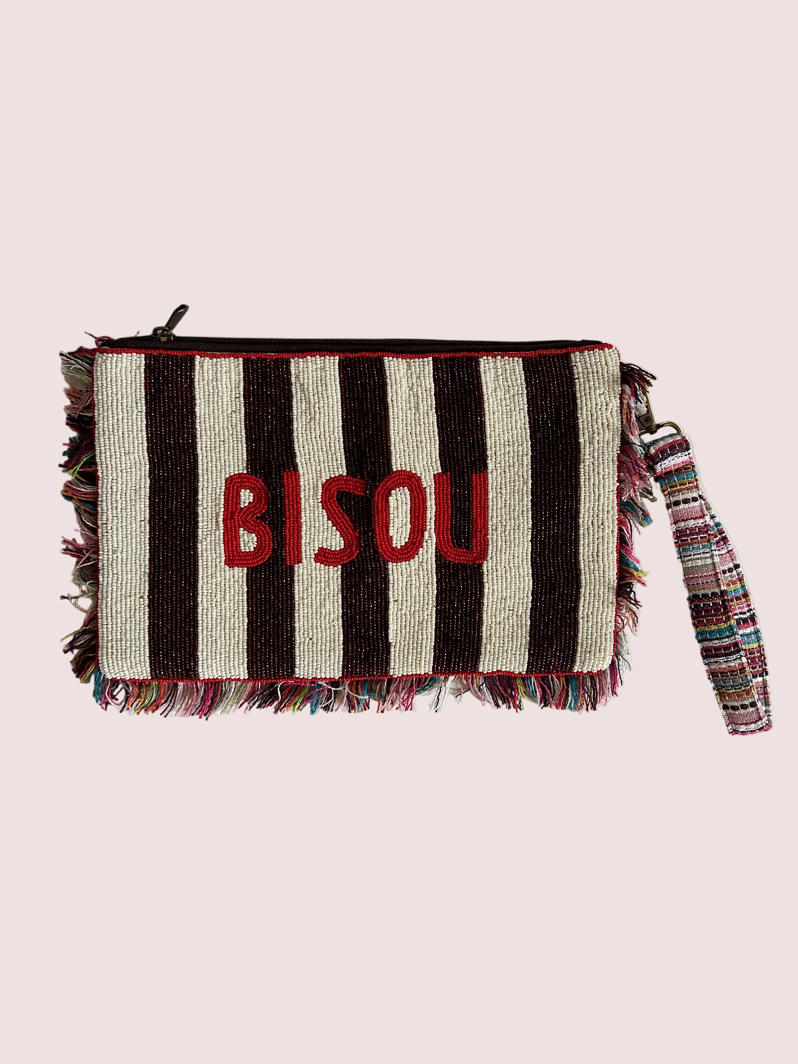 Grande pochette tissée en perles BISOU💋