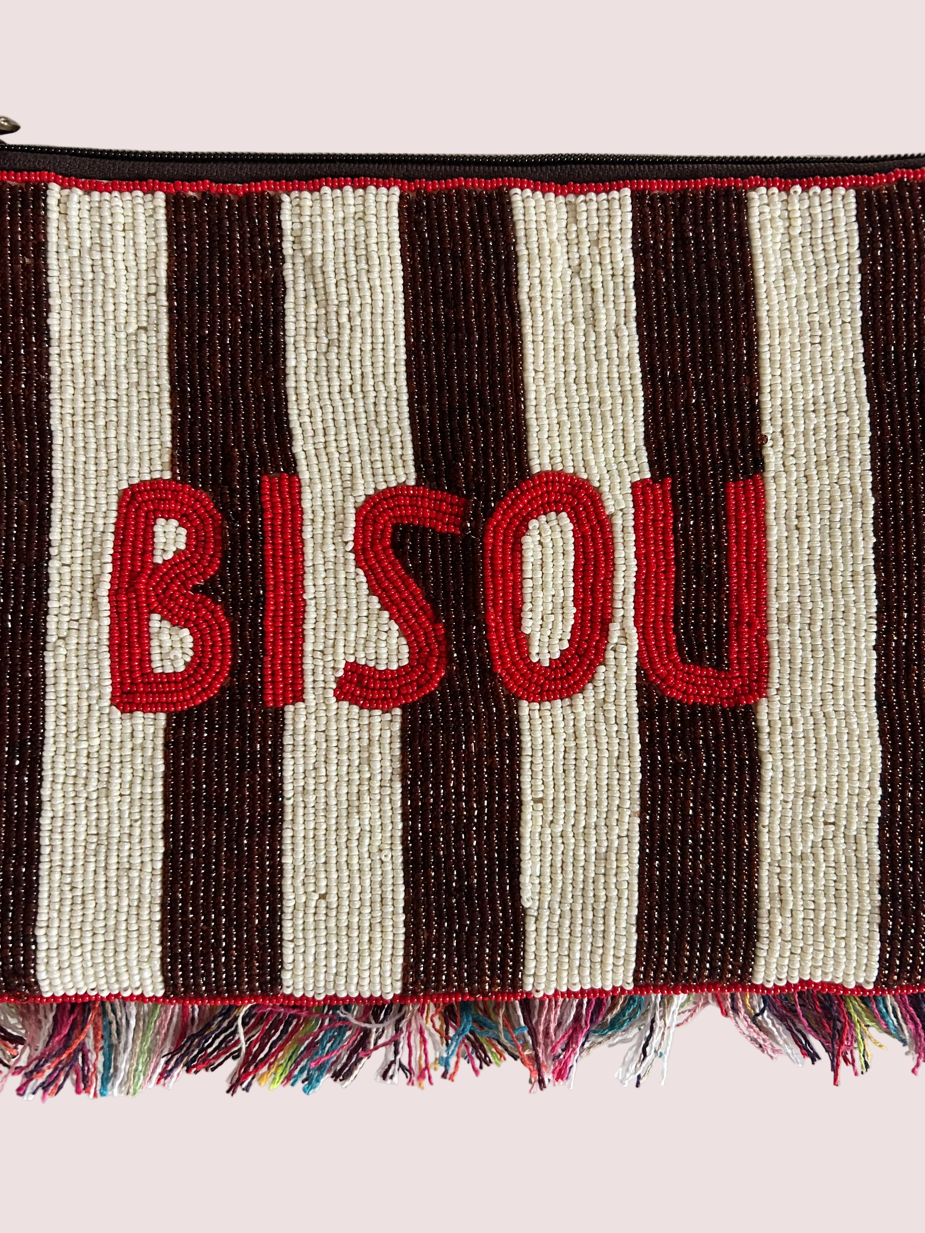 Grande pochette tissée en perles BISOU💋