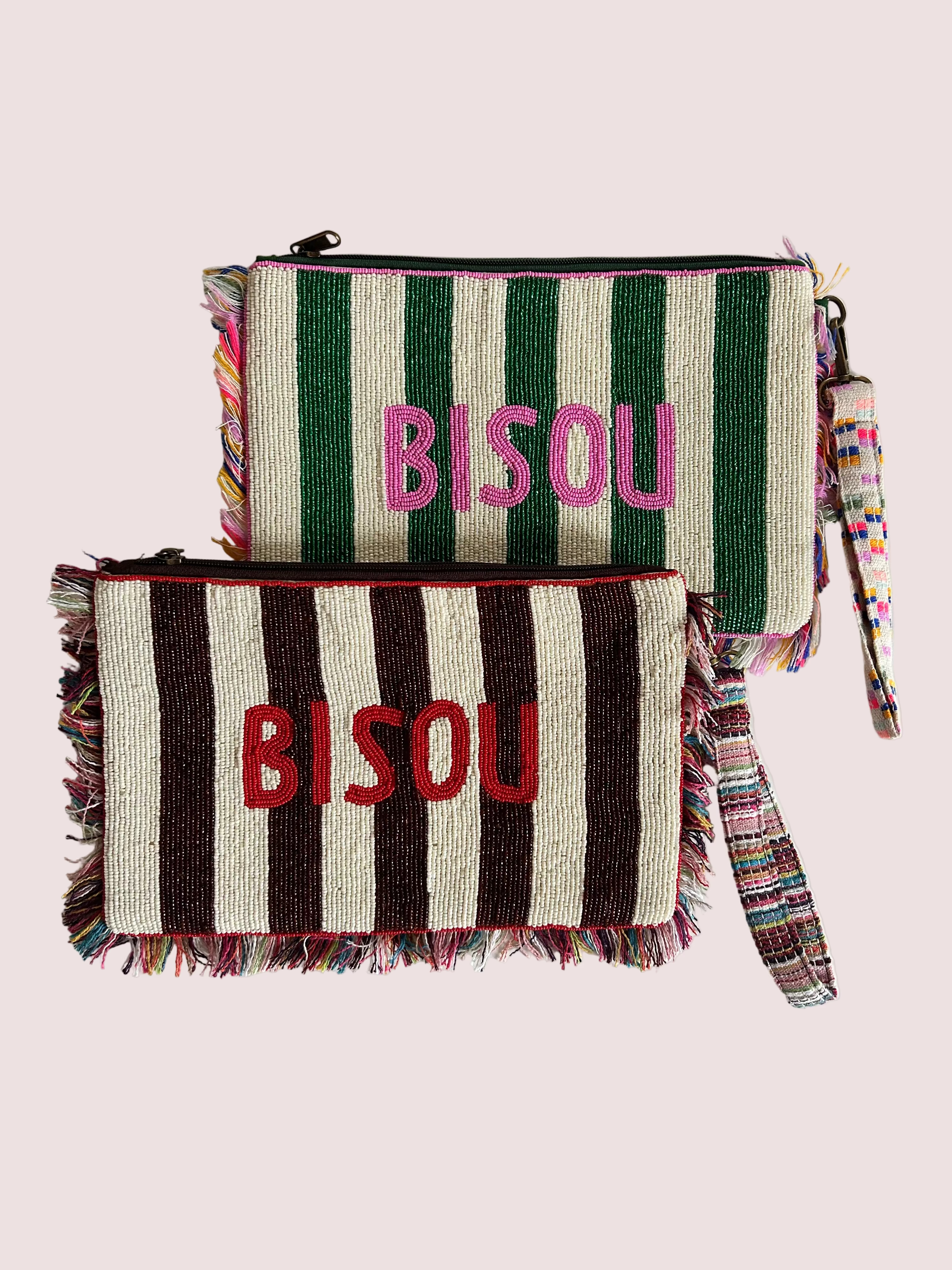 Grande pochette tissée en perles BISOU💋