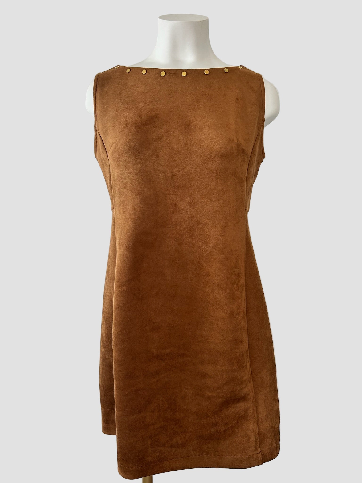 Robe courte en suédine camel