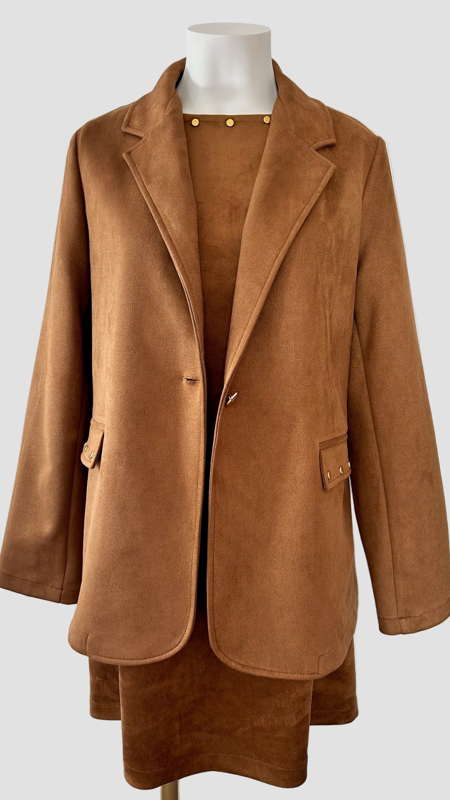 Blazer en suédine camel