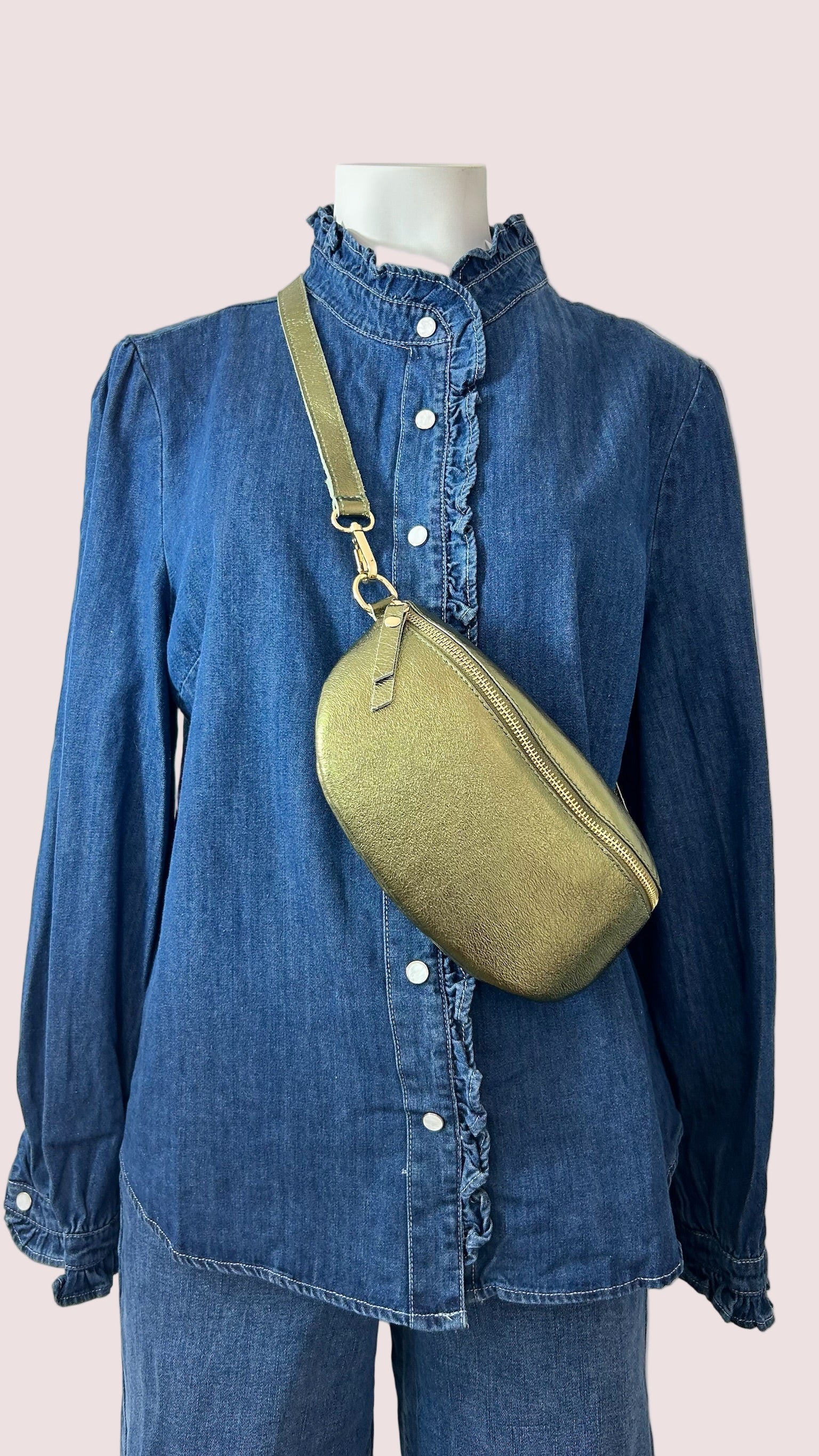 Sac banane cuir irisé Petit Modèle