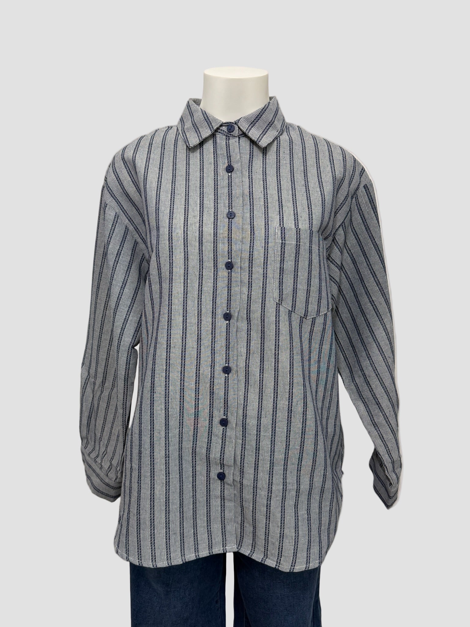 Chemise bleue rayée