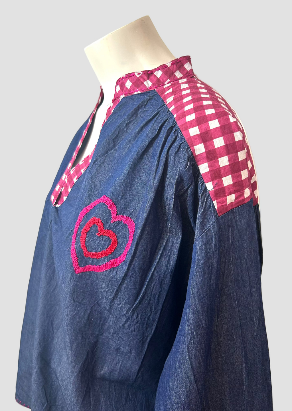 Blouse en jean à motifs