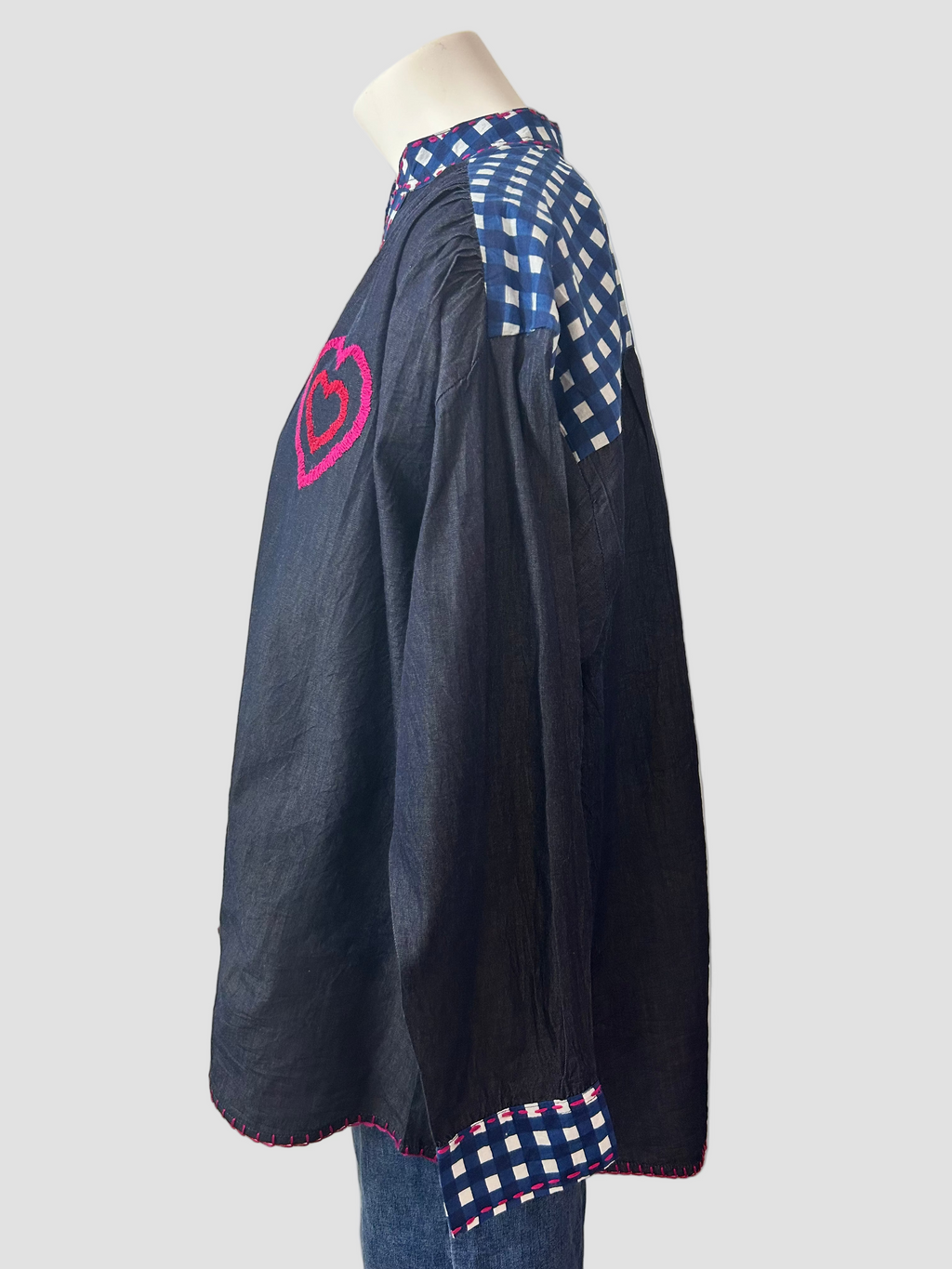 Blouse en jean à motifs