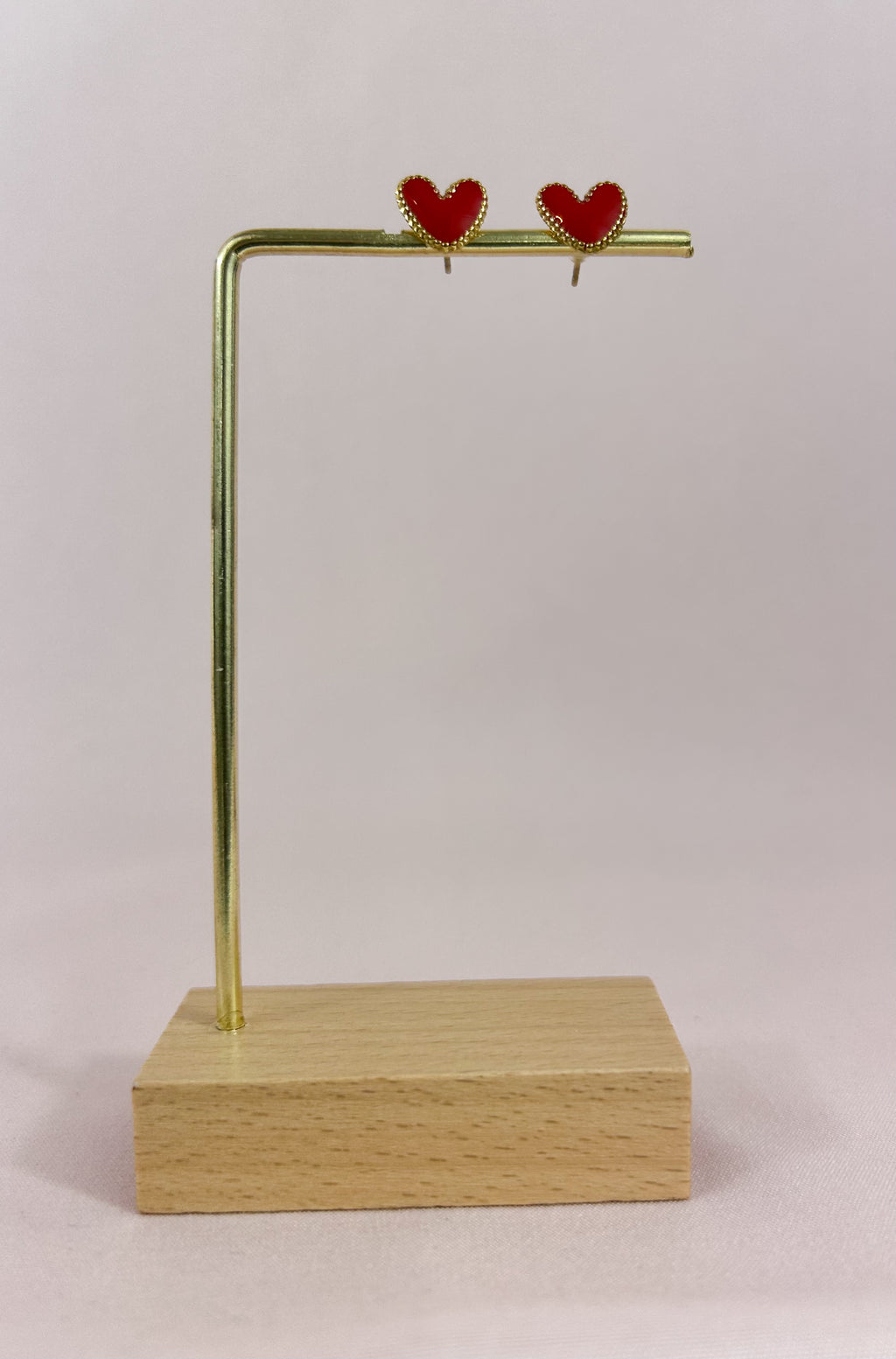 Boucles d'oreilles coeur rouge