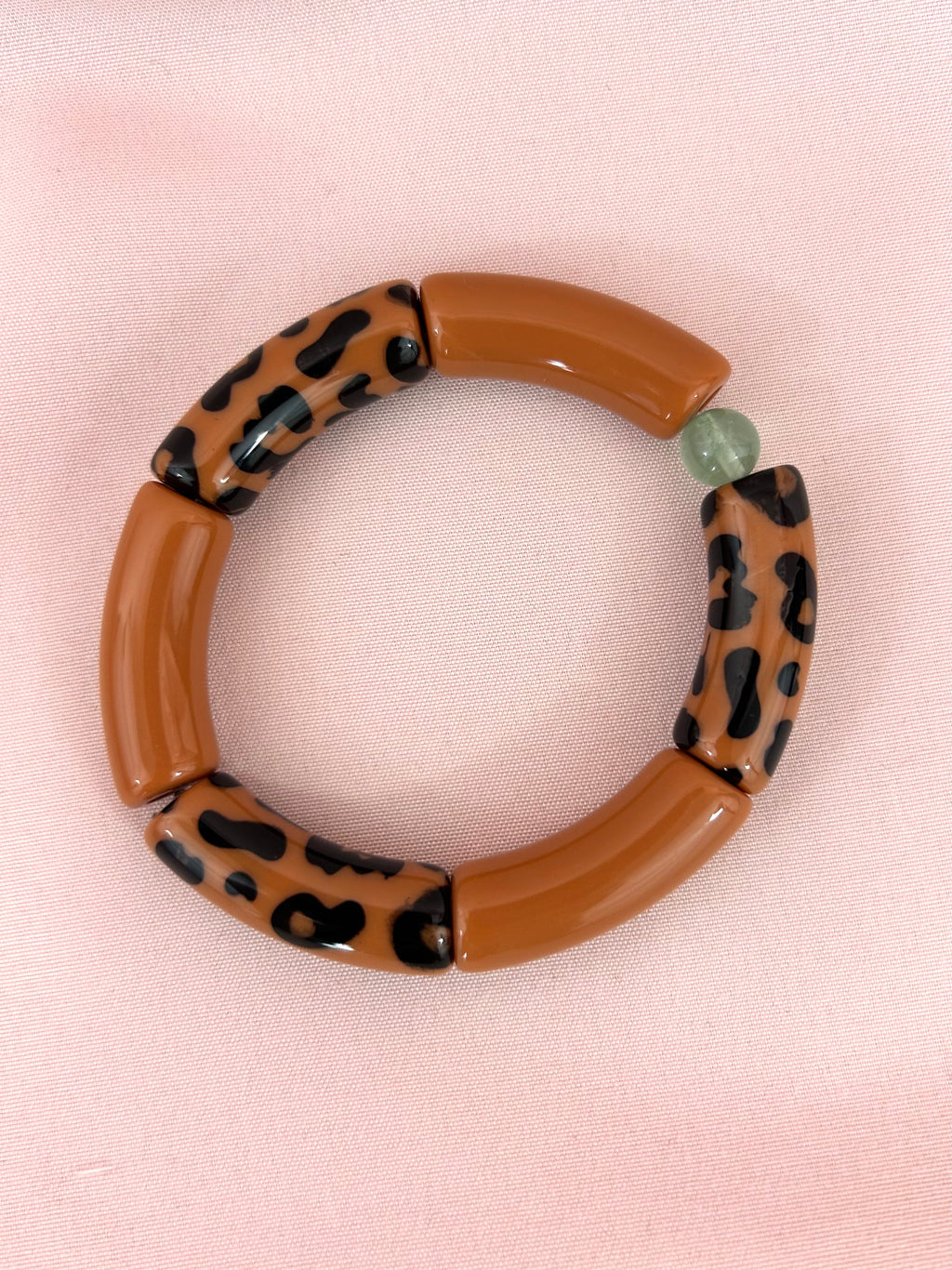 Bracelet jonc camel/léopard