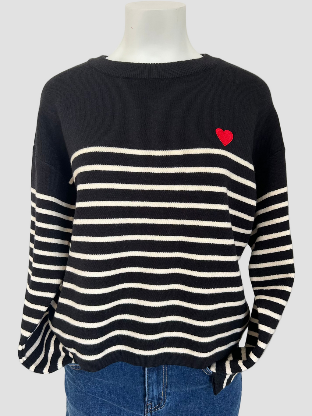 Pull marinière noir