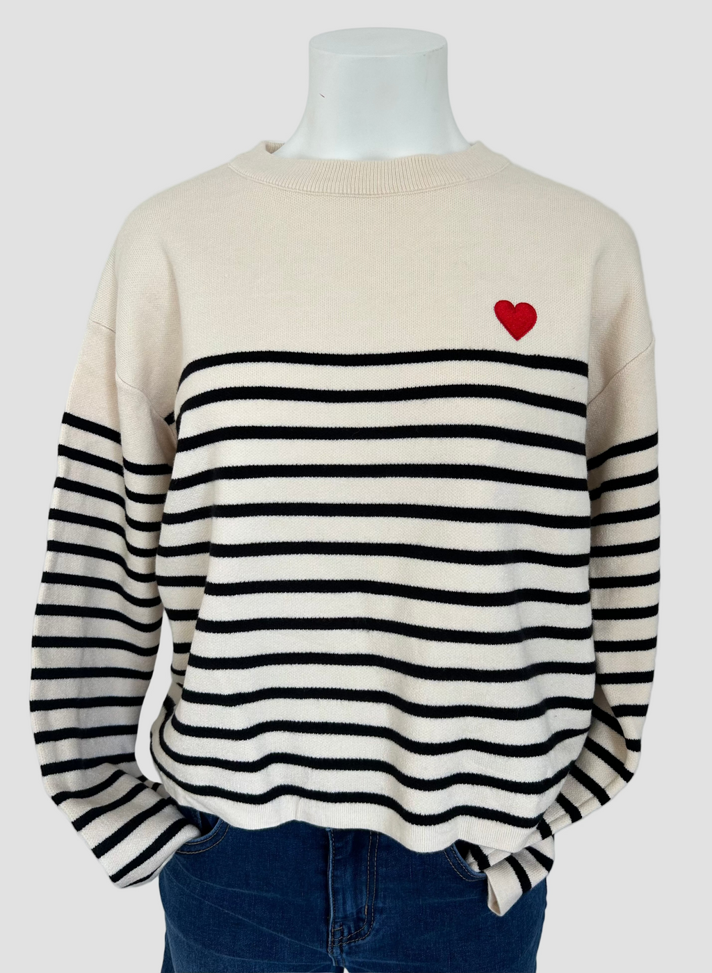 Pull marinière écru