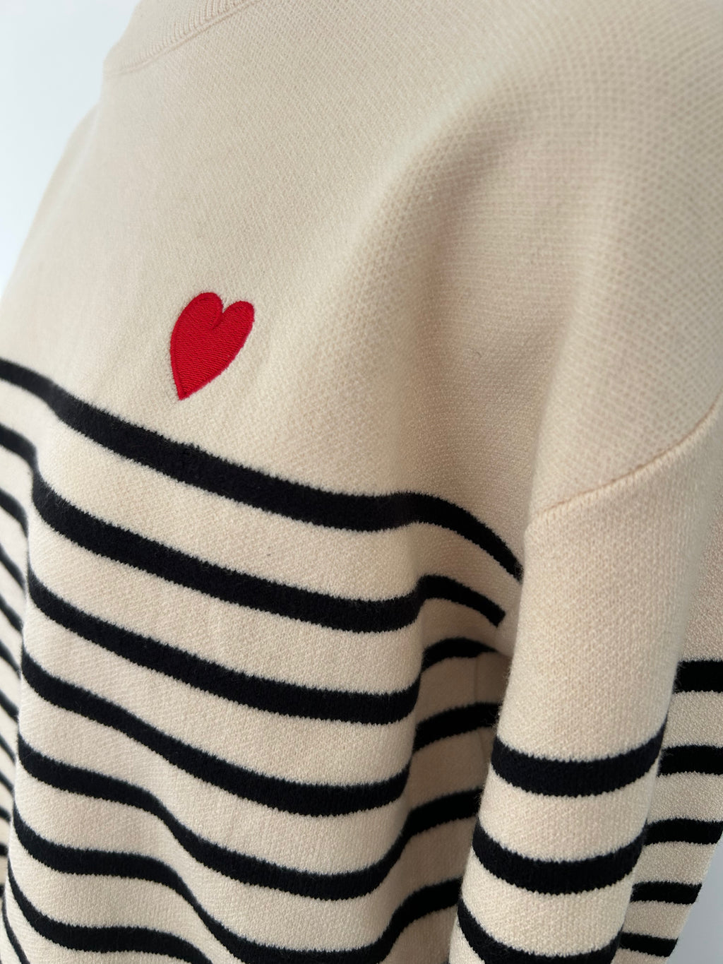 Pull marinière écru