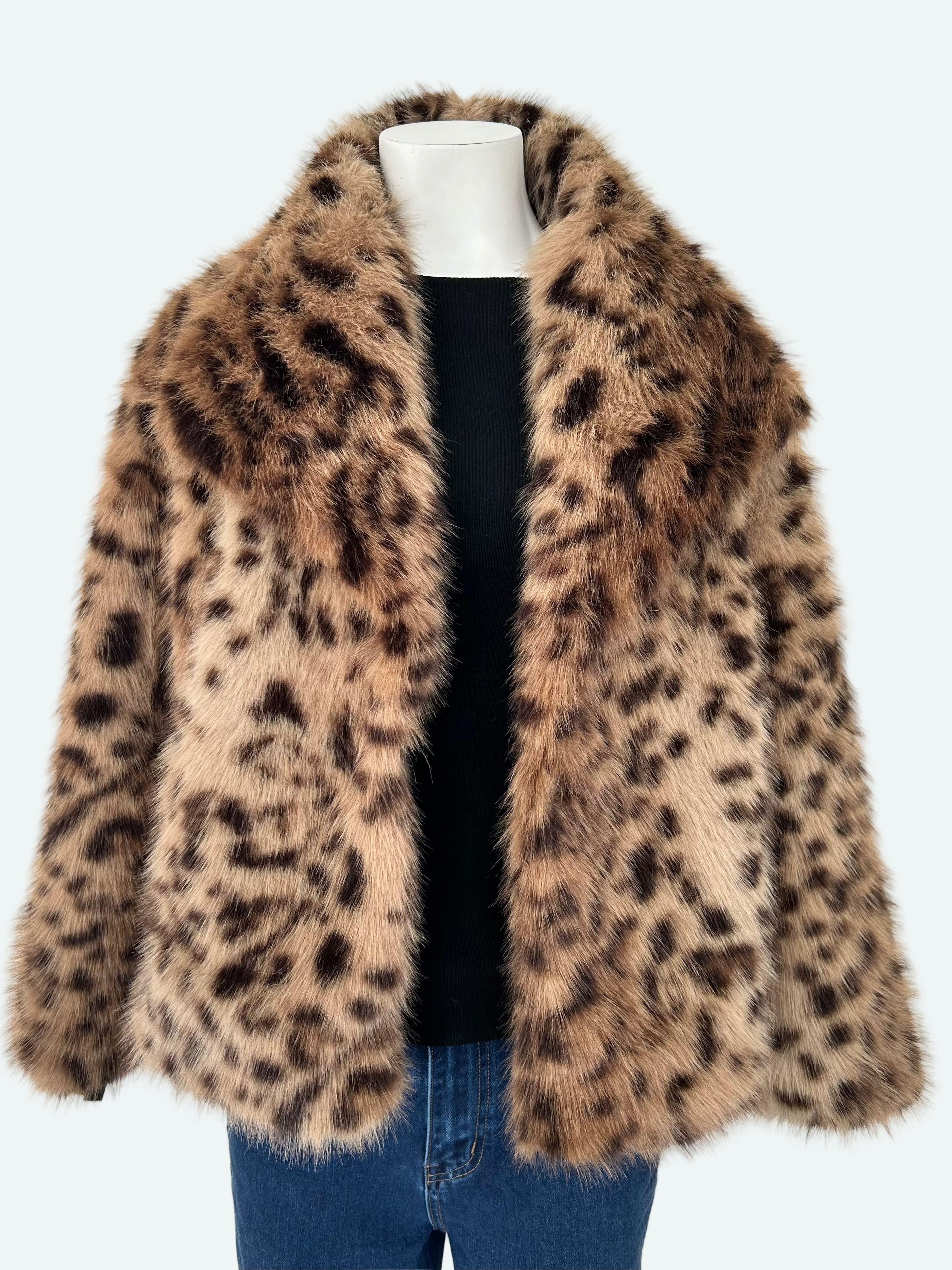 Veste effet fourrure léopard