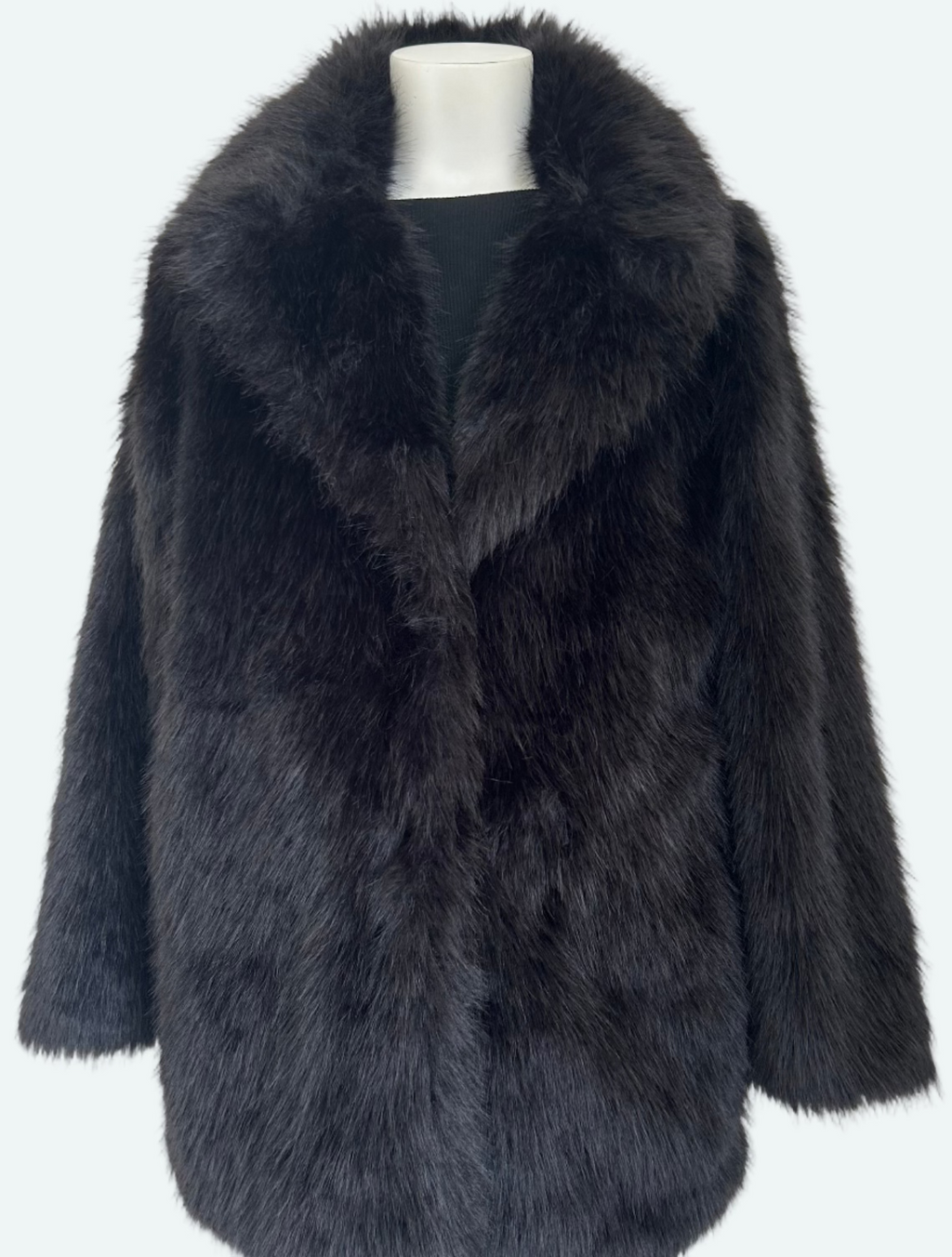 Manteau effet fourrure noir