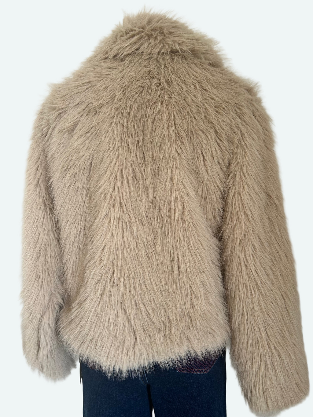 Veste effet fourrure beige