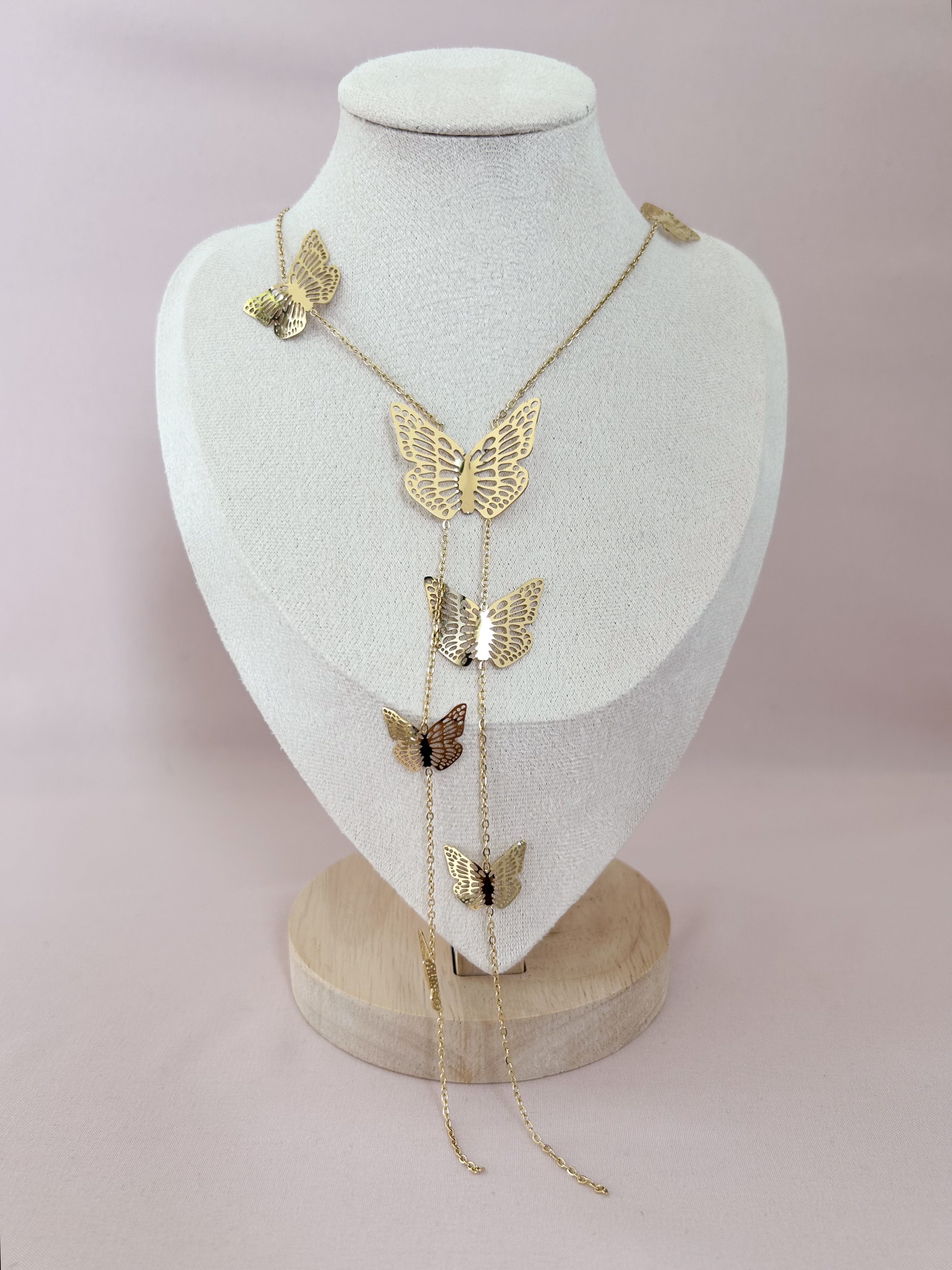 Collier sautoir papillons
