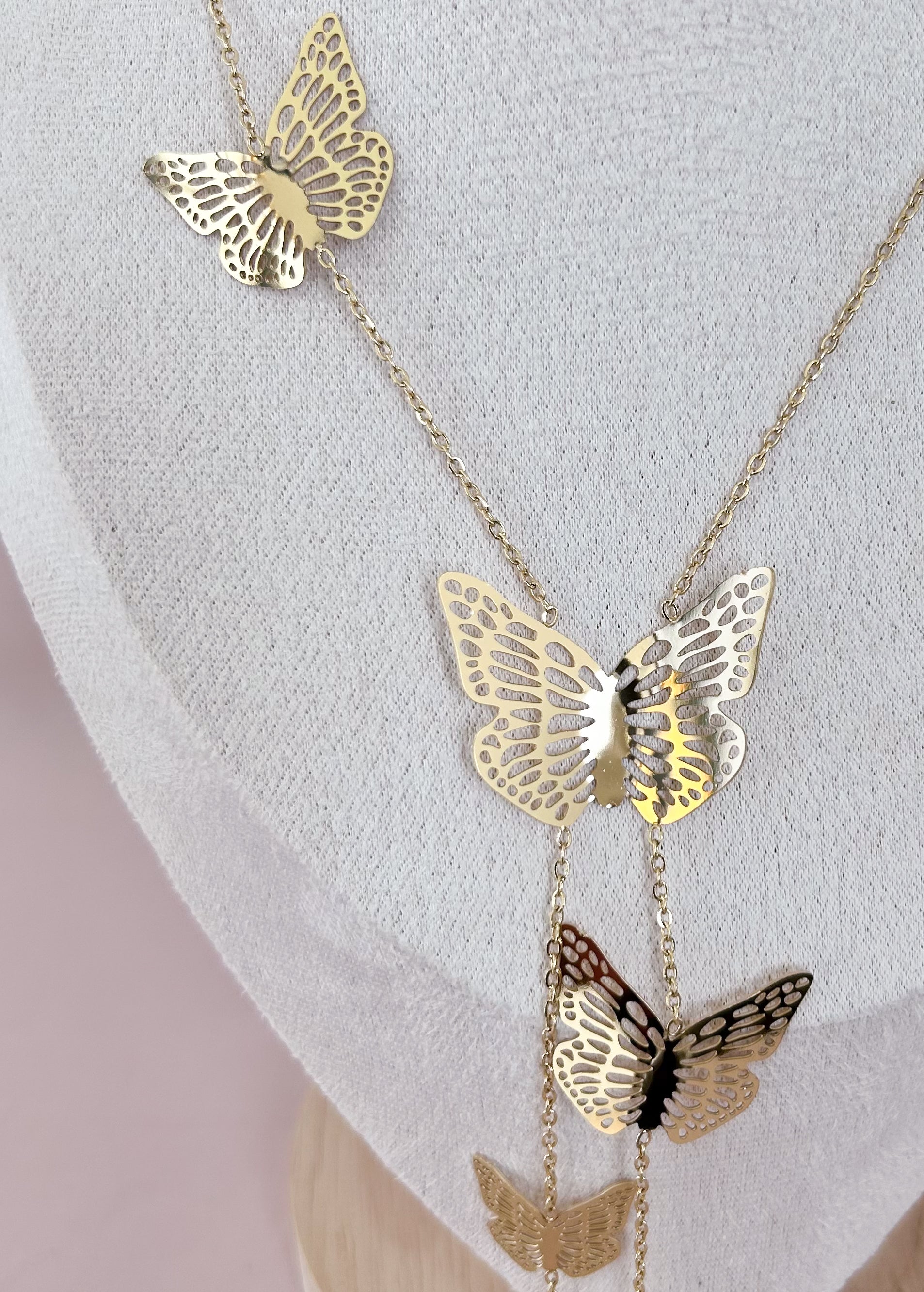 Collier sautoir papillons