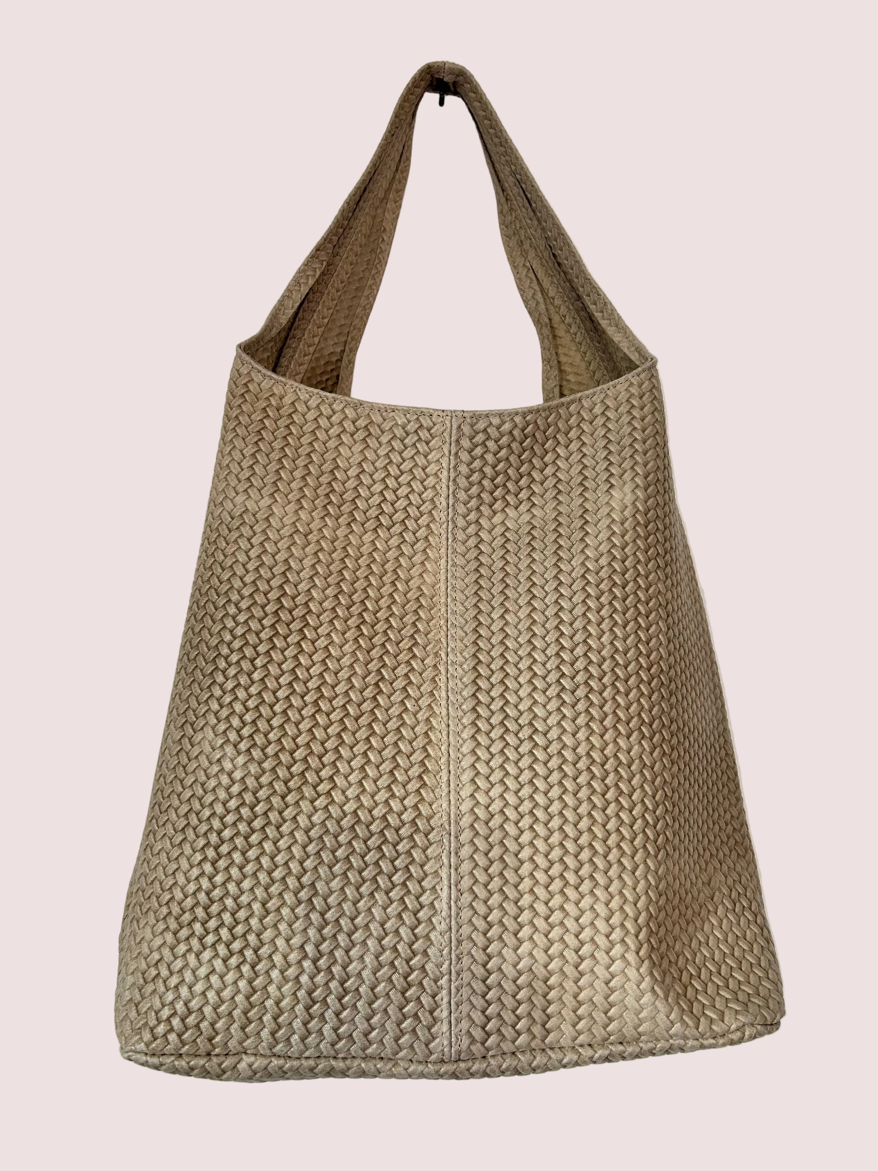 Sac à main tressé sable