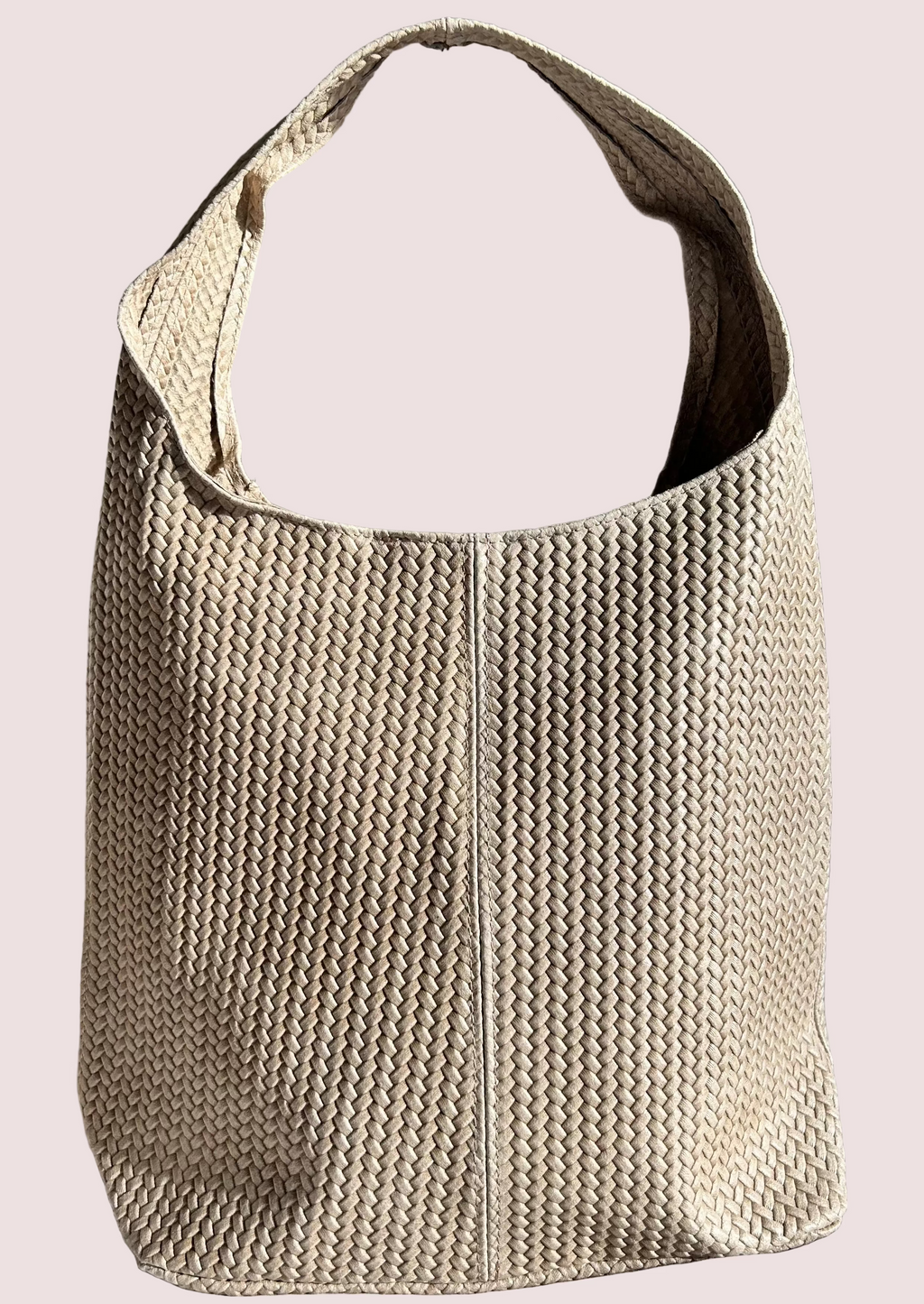 Sac à main tressé sable