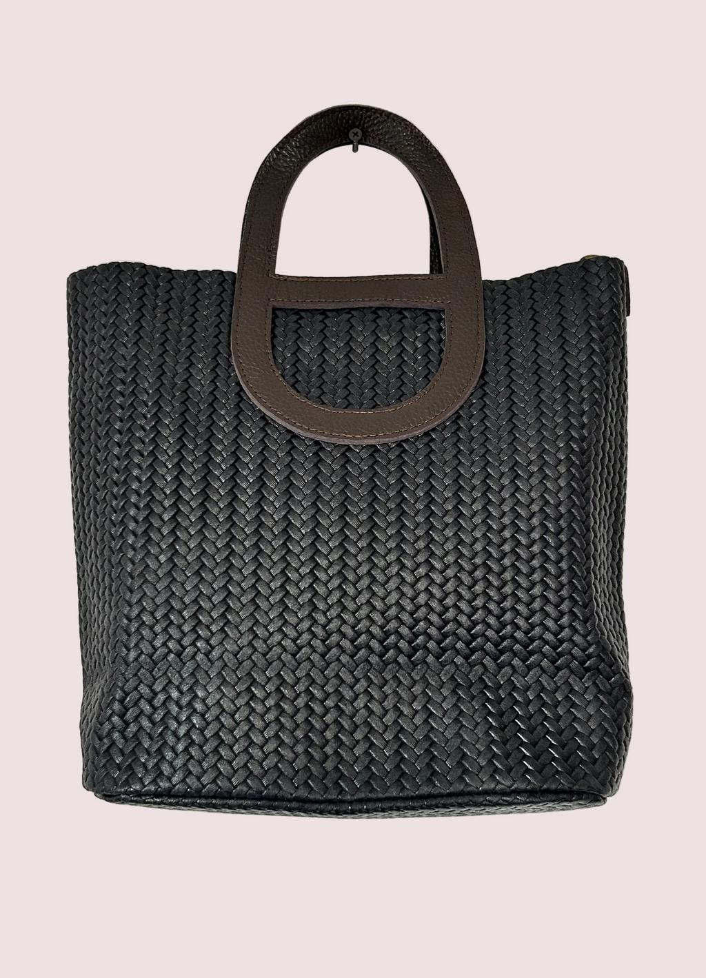 Sac à main tressé noir