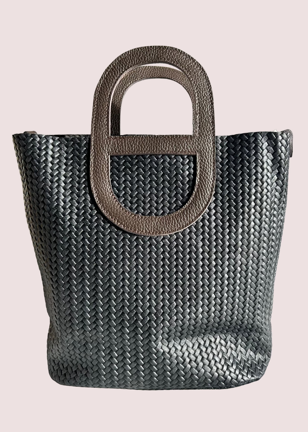 Sac à main tressé noir