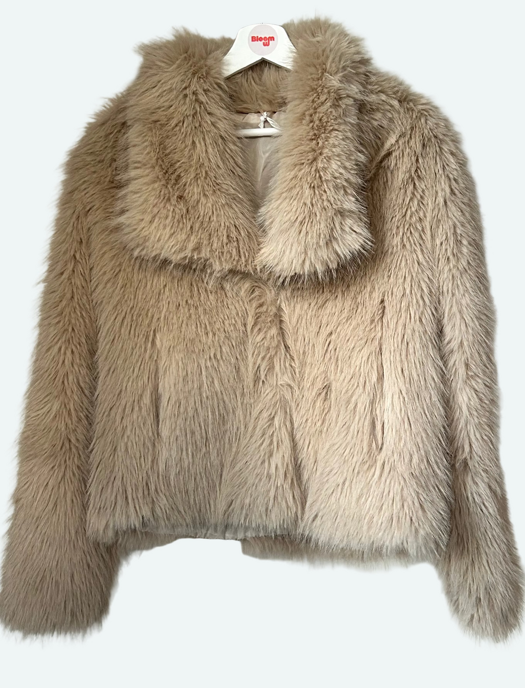 Veste effet fourrure beige